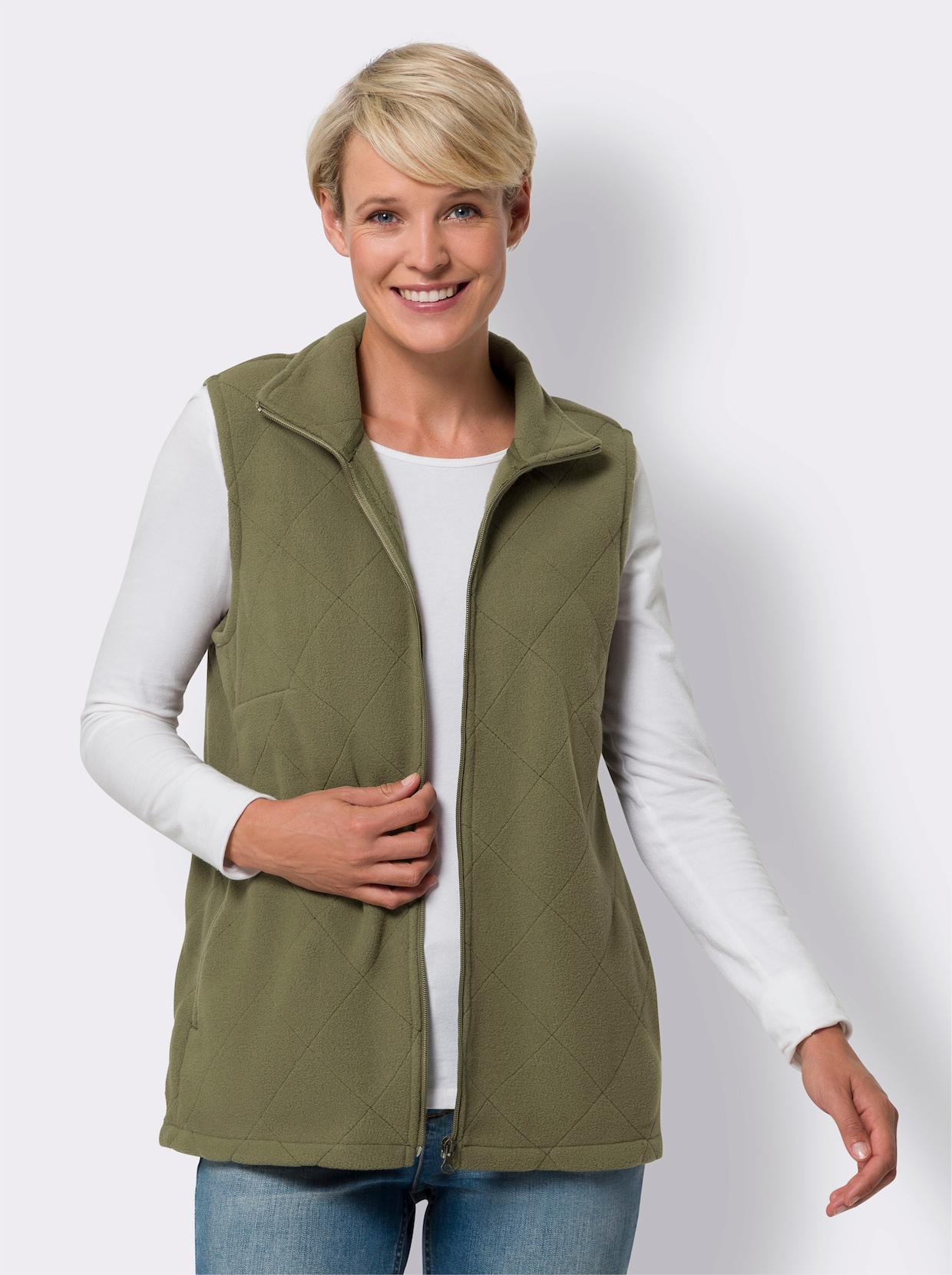 Fleece-Weste - khaki