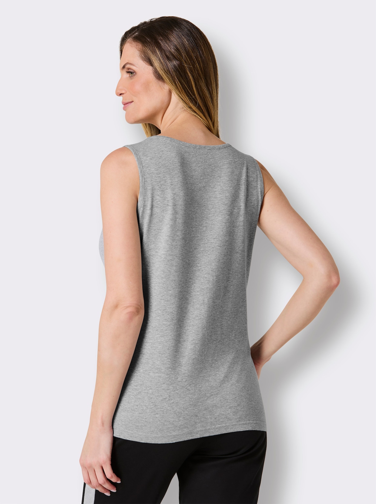 feel good Shirt - grau-meliert-schwarz