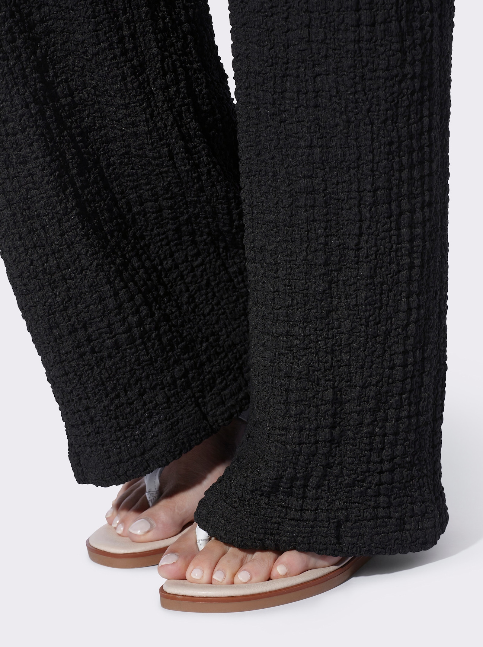 heine Jerseyhose aus Strukturware - schwarz