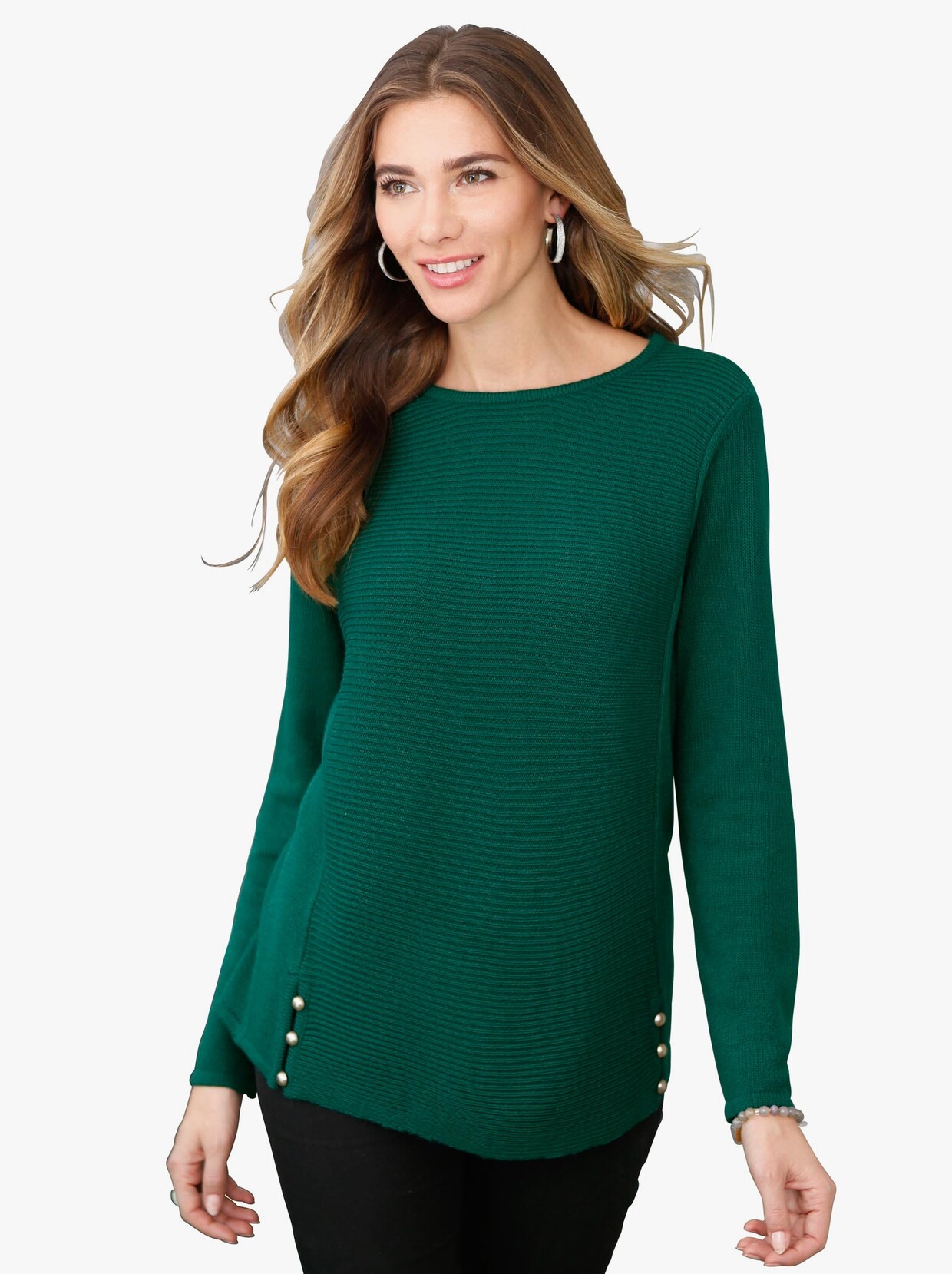 Pullover met ronde hals - groen