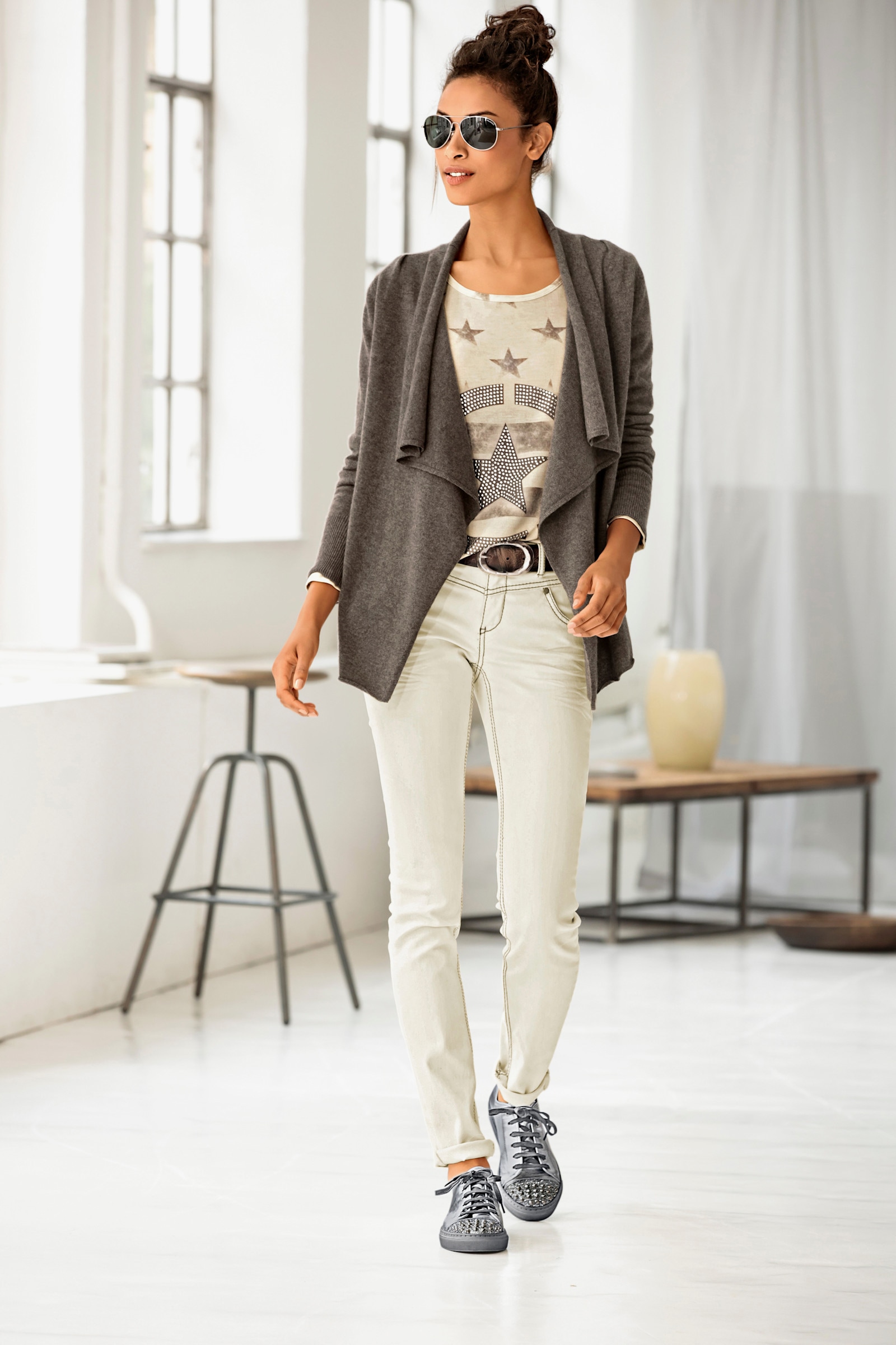 heine Skinny Jeans mit vertiefter Leibhöhe - ecru