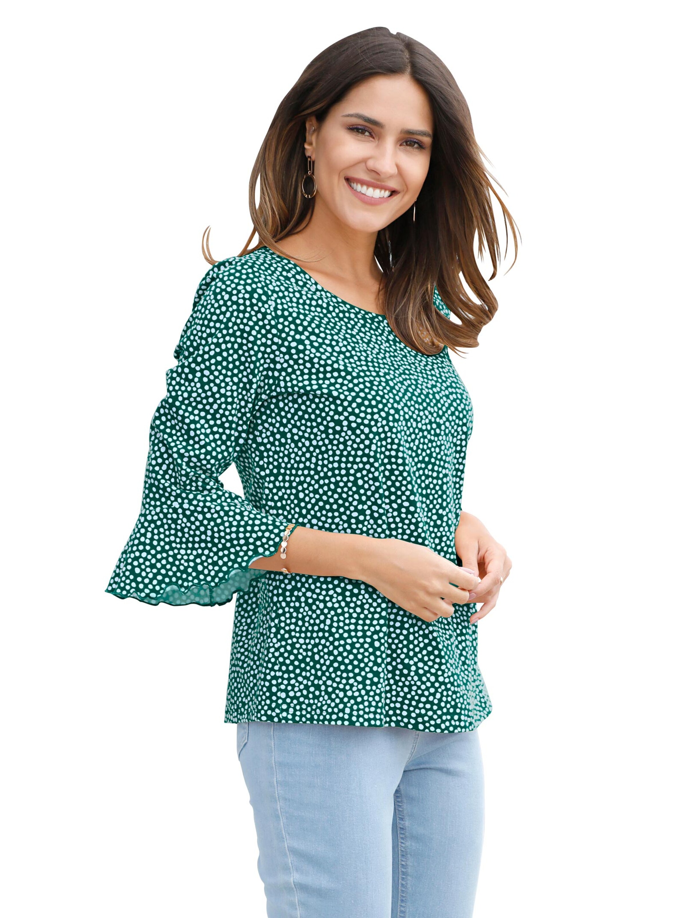 Shirt - dunkelgrün-gepunktet