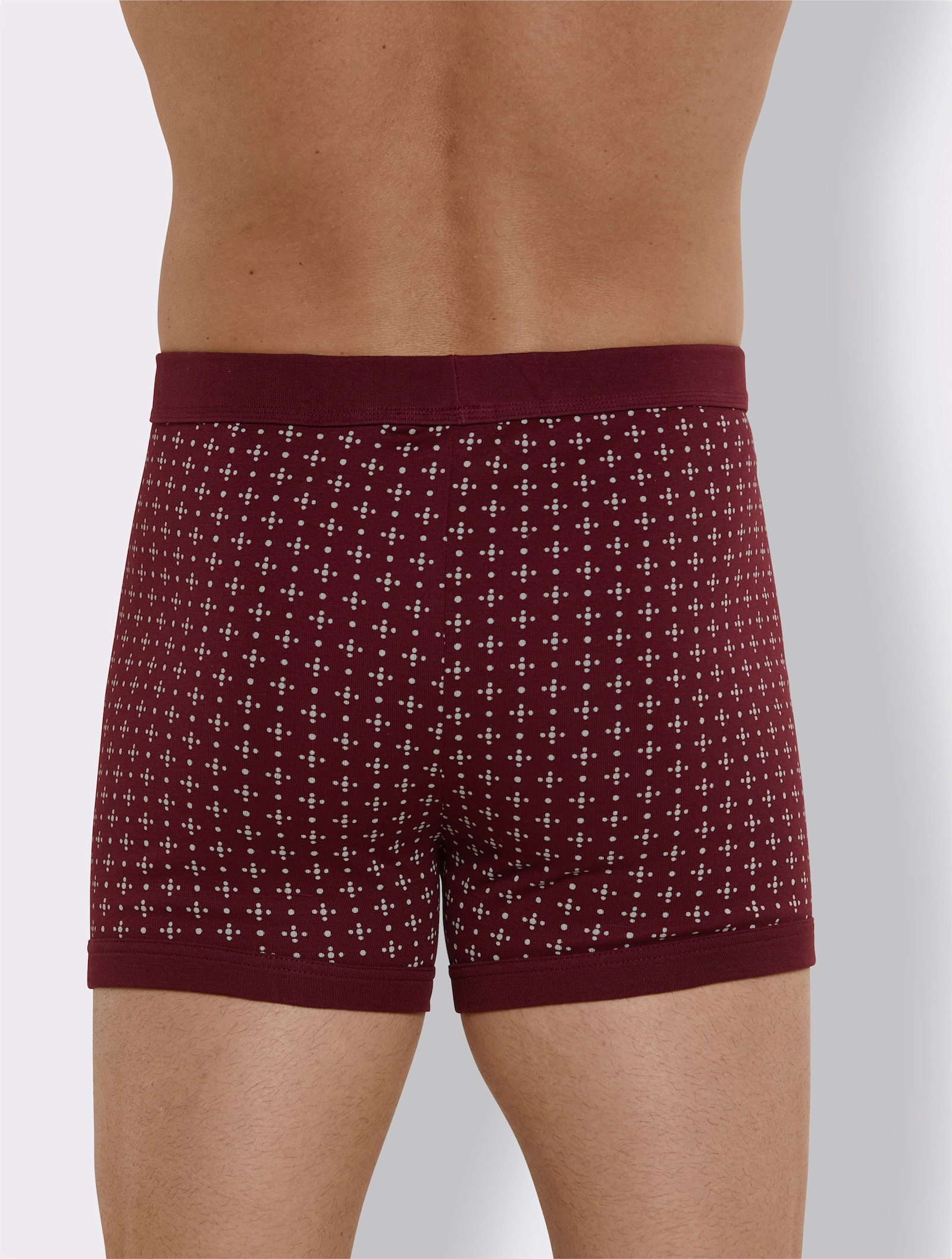 KINGsCLUB Boxerkalsong - bordeaux, tryckt