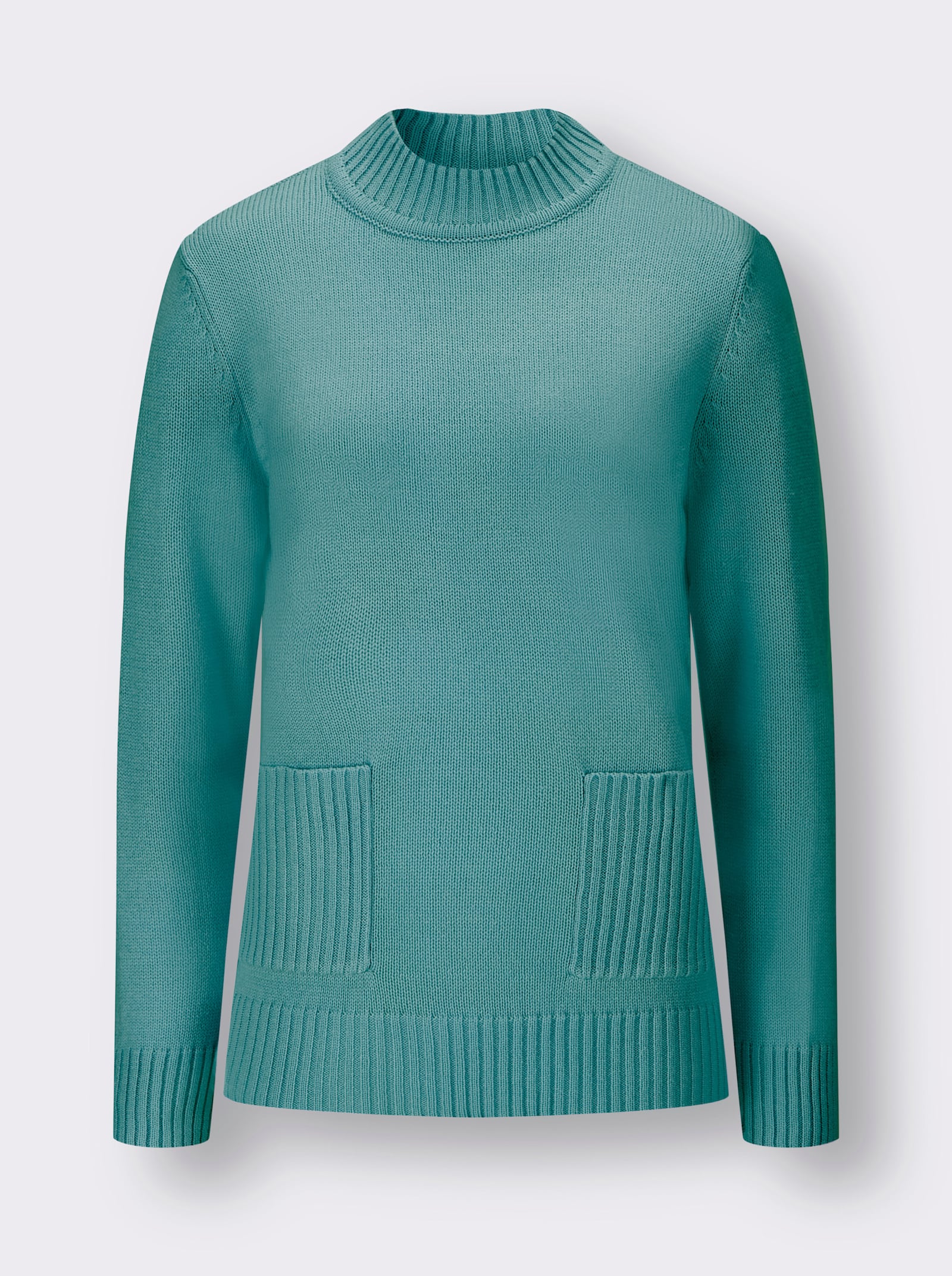 Tröja med halvpolo och påsydda fickor - ocean