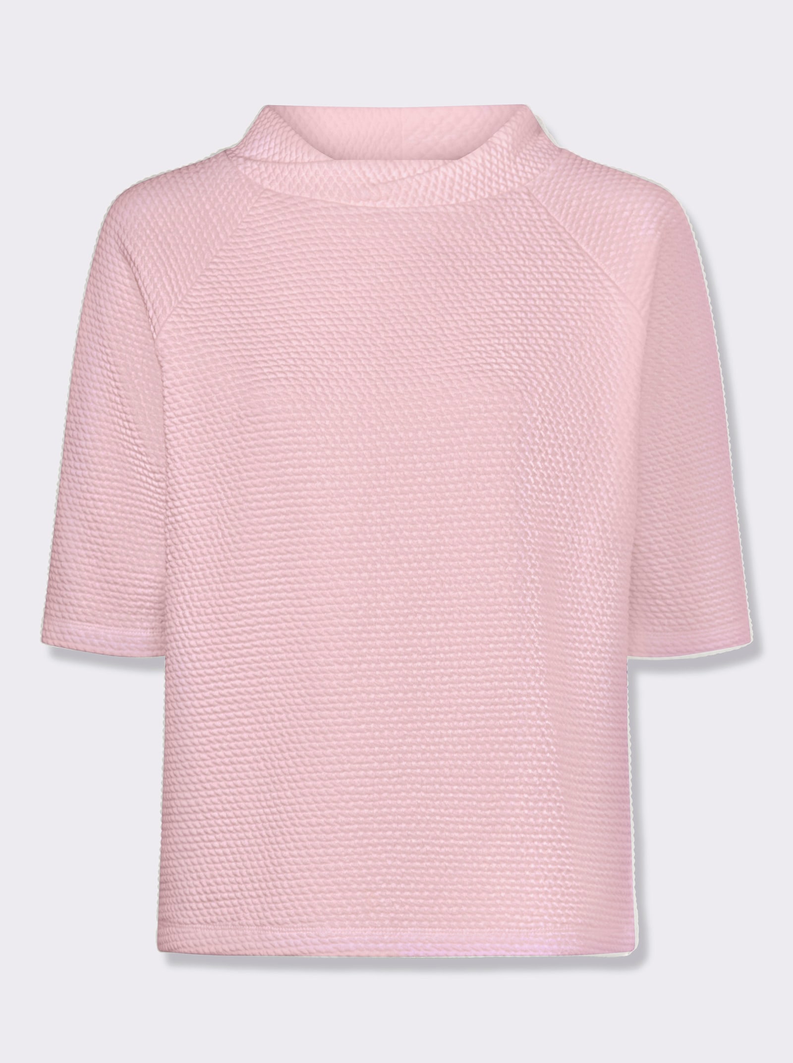 heine Stehkragenshirt mit Waffelstruktur - hellrosé