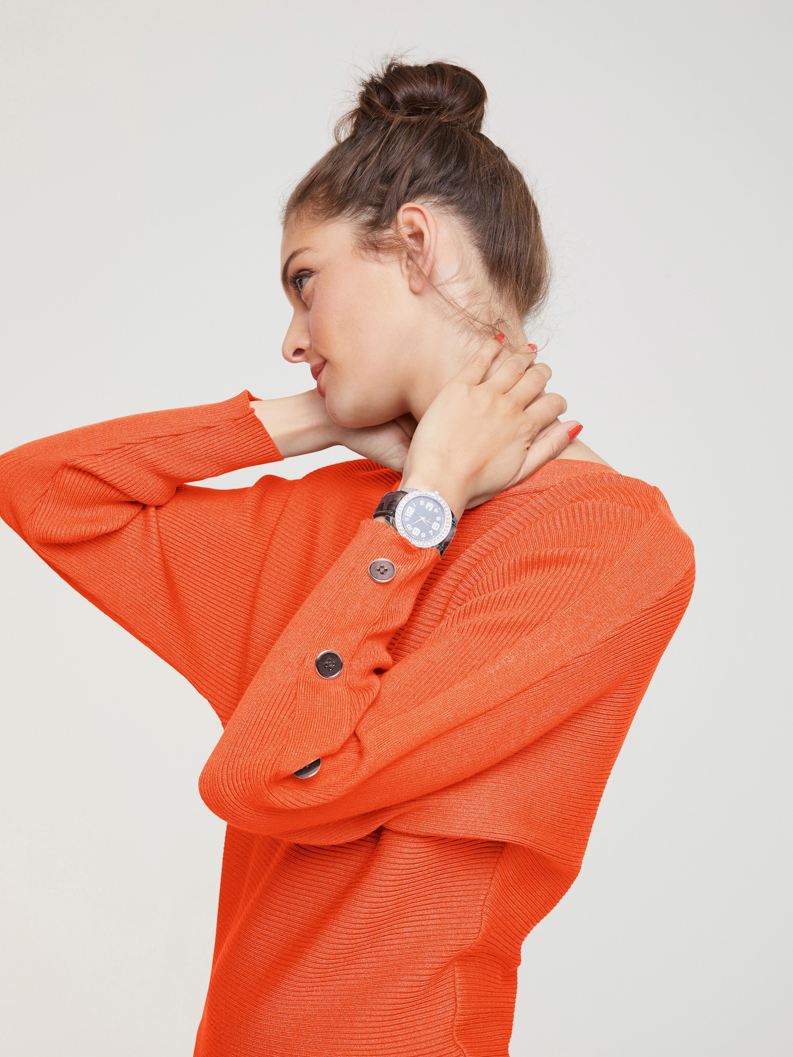 heine Pull à encolure ronde en viscose - orange sanguine