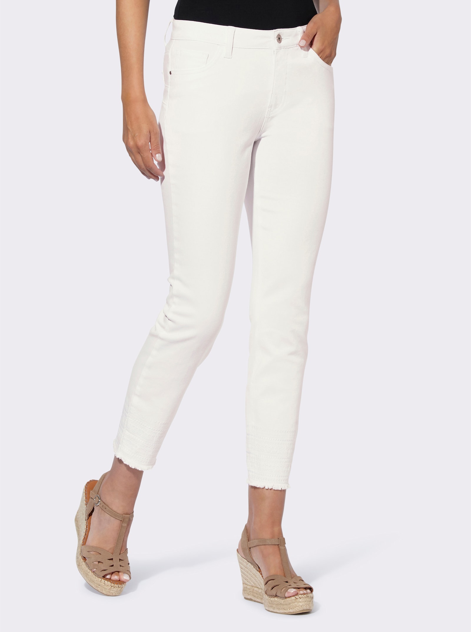 heine Push-up-Jeans mit Stickerei - weiß