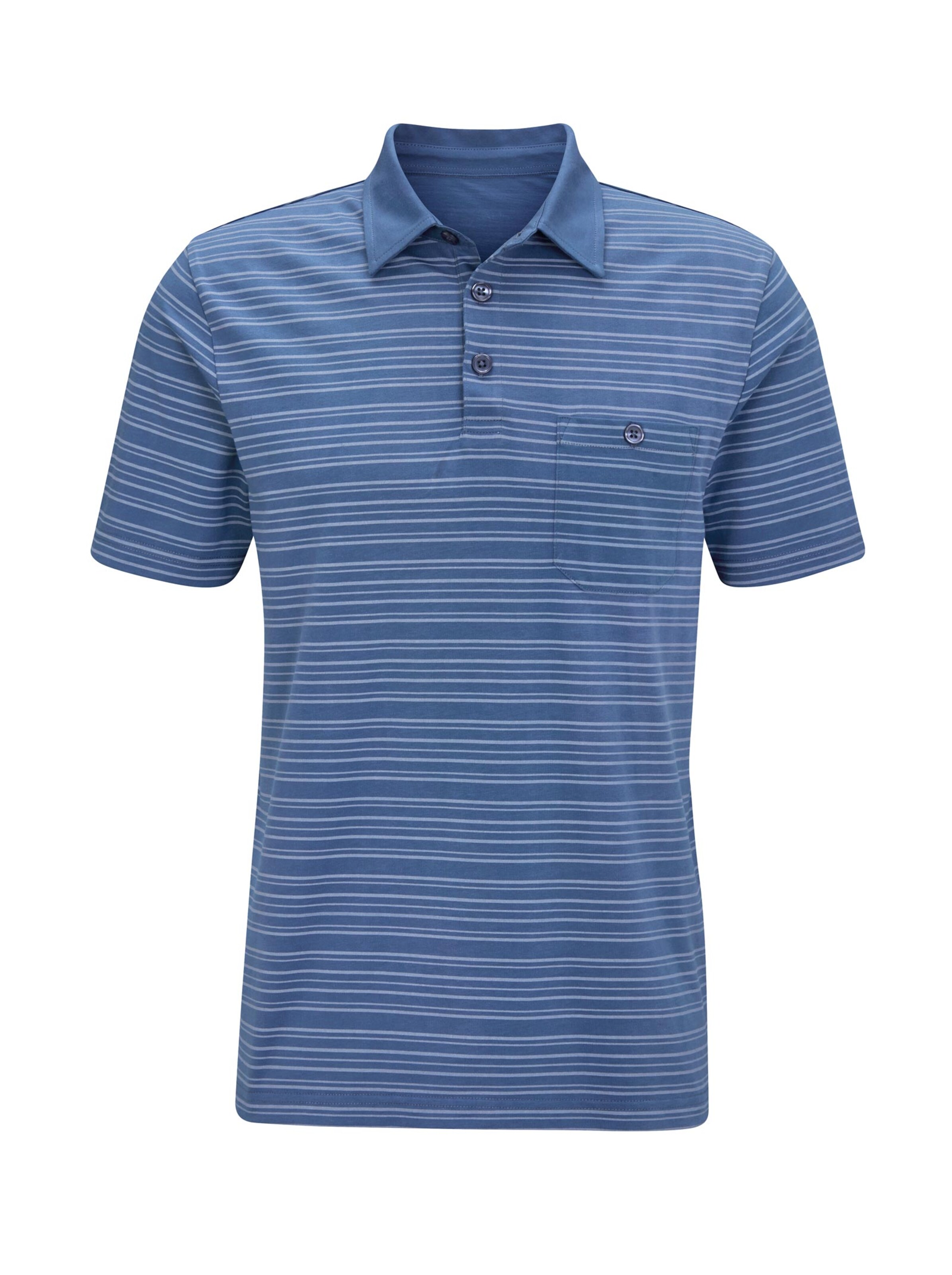 Poloshirt - jeansblau-gestreift