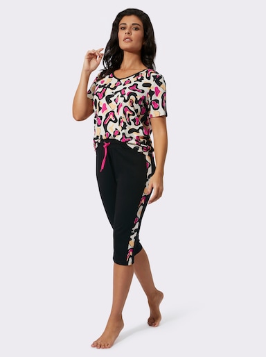 wäschepur Capri-Anzug - champagner-fuchsia-bedruckt