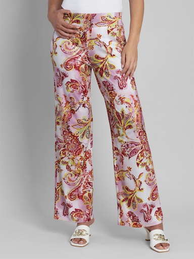 heine Druckhose mit Rundum-Dehnbund - orchidee-ecru-bedruckt