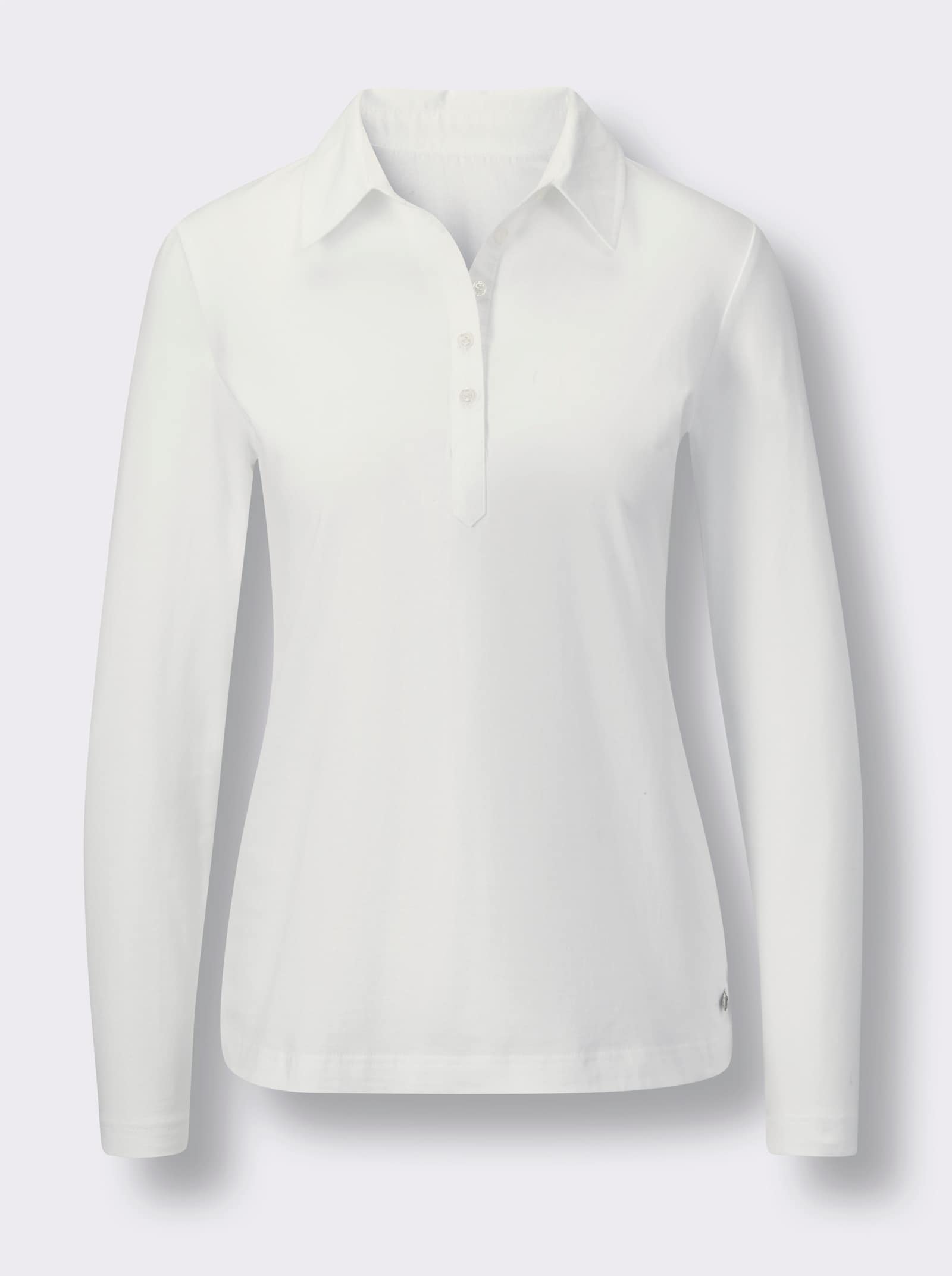 CREATION L PREMIUM Poloshirt mit Knöpfen mit Logo-Prägung - weiss