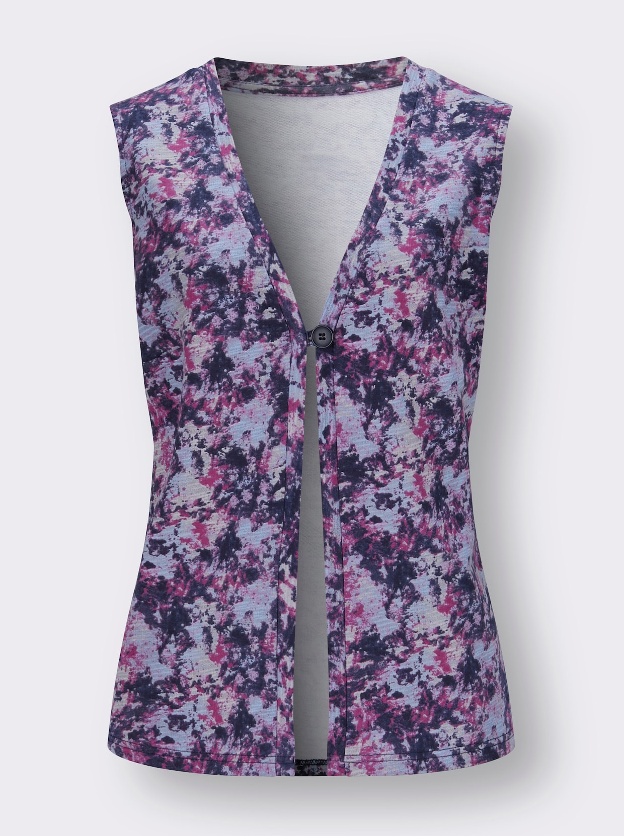 Jersey vest - orchidee/marine bedrukt