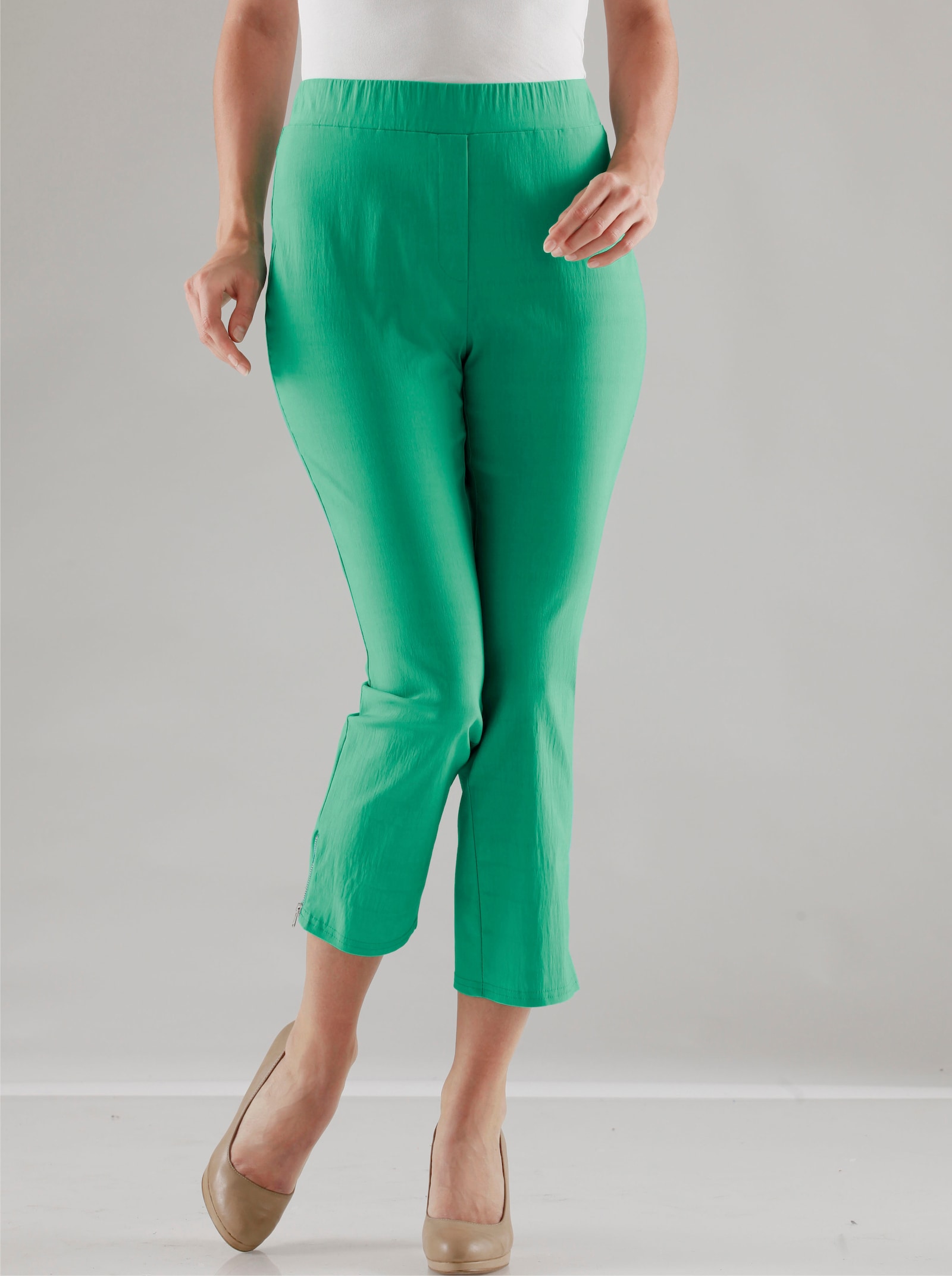 Adelina by Scheiter 7/8-broek van bengaline - smaragdgroen