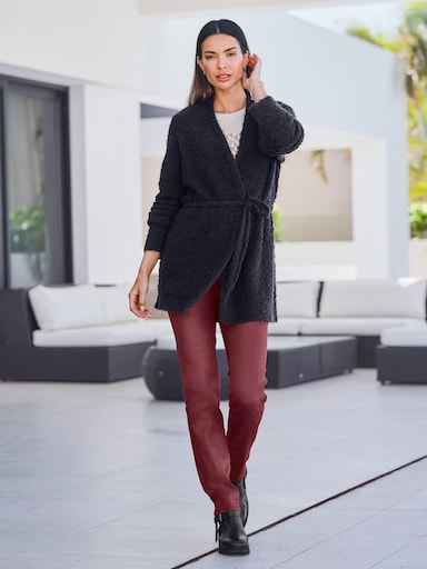 heine Strickjacke in Bouclé-Optik - schwarz