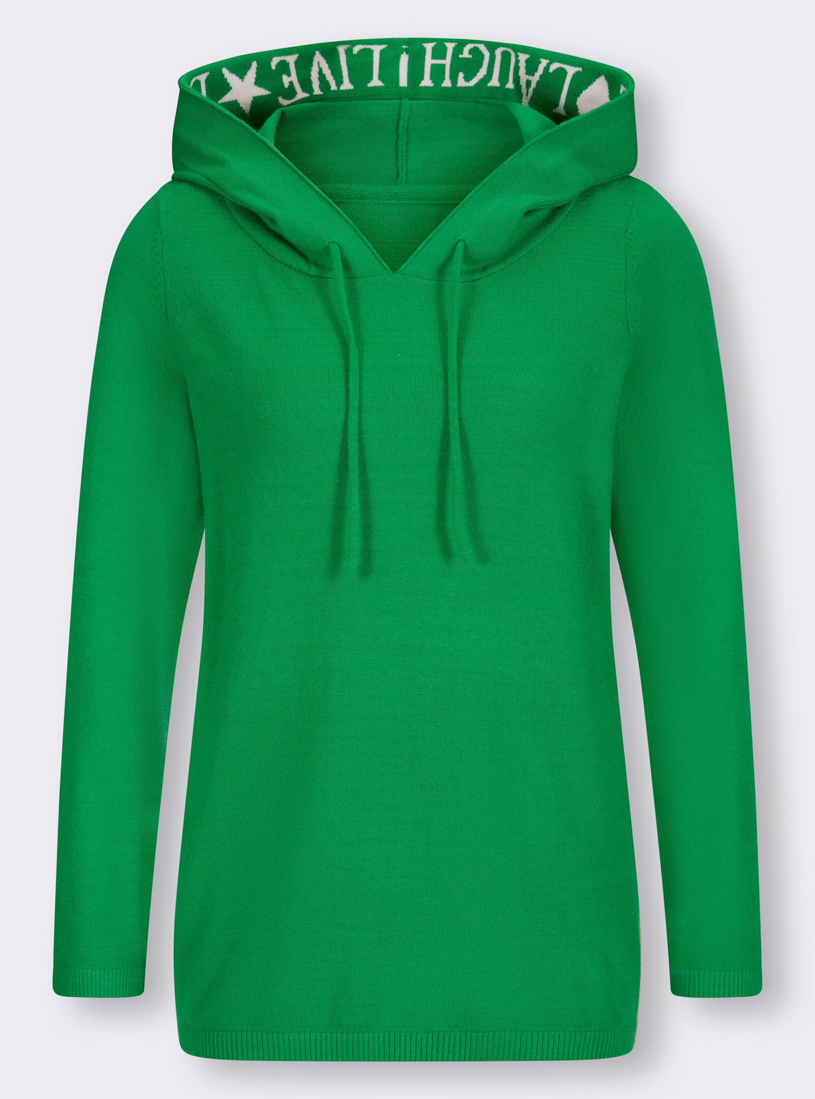 heine Pullover met capuchon en opschrift - grasgroen