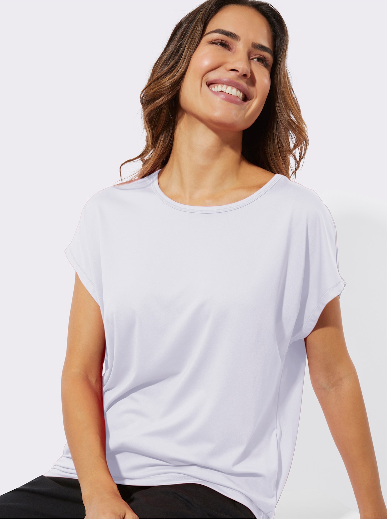 Rundhalsshirt - weiß