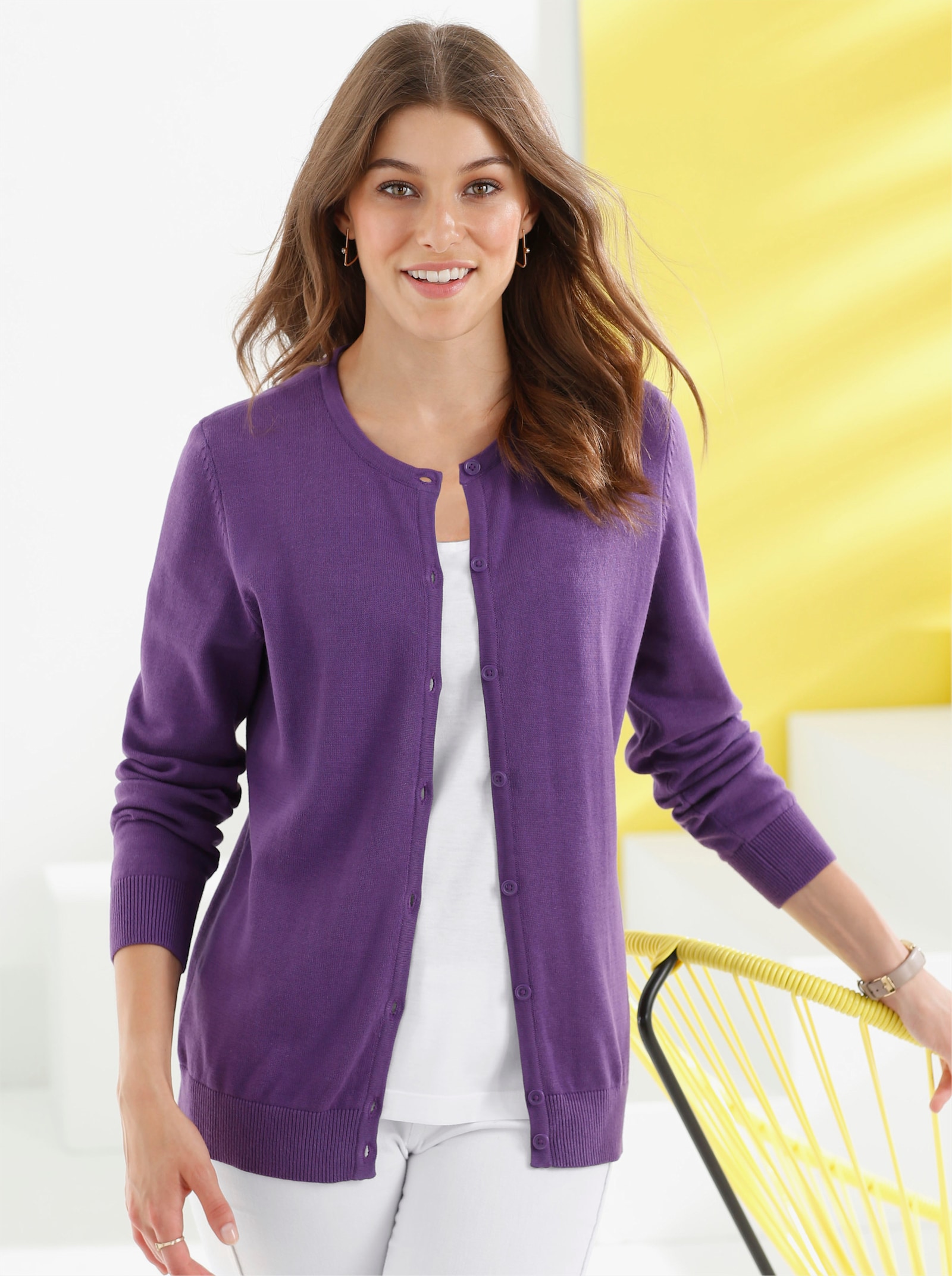 Strickjacke aus reiner Baumwolle - lila