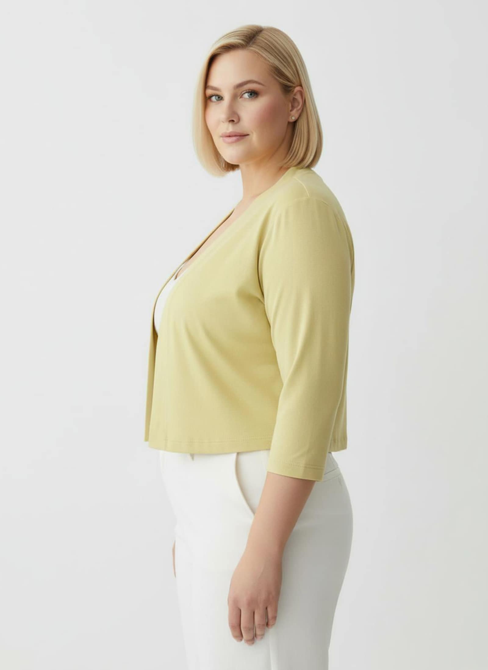 Shirtjacke in Viskose-Qualität - zitrone