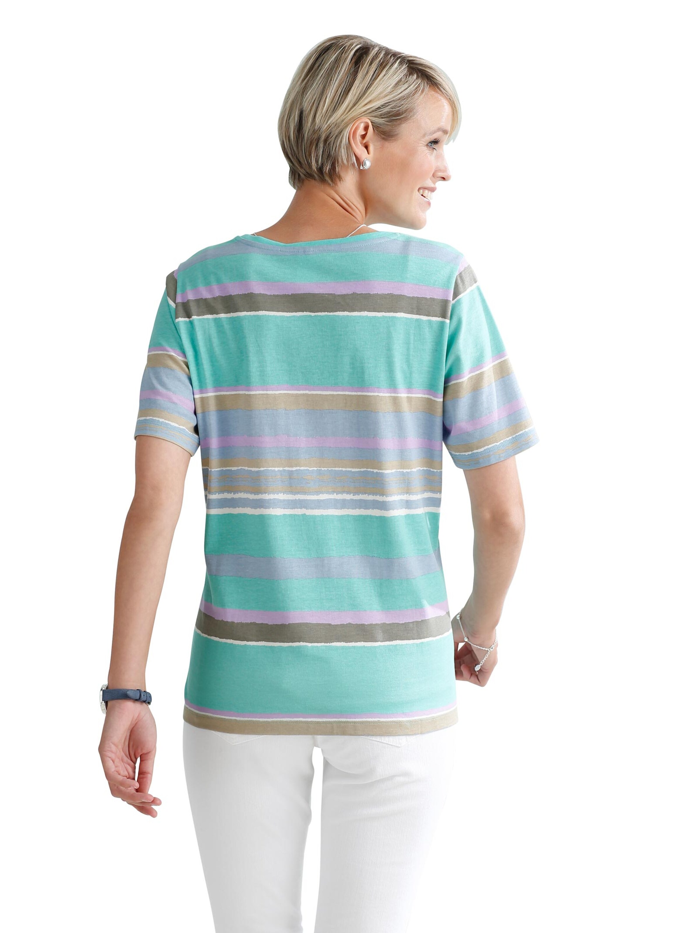 Shirt - blaugrün-bedruckt