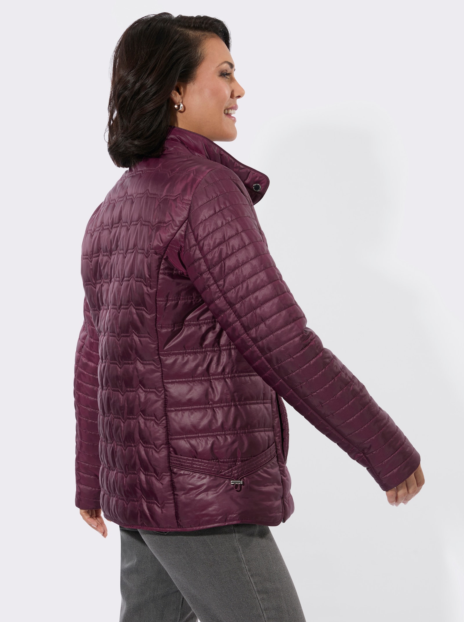 Steppjacke in kontrastreicher Verarbeitung - burgund