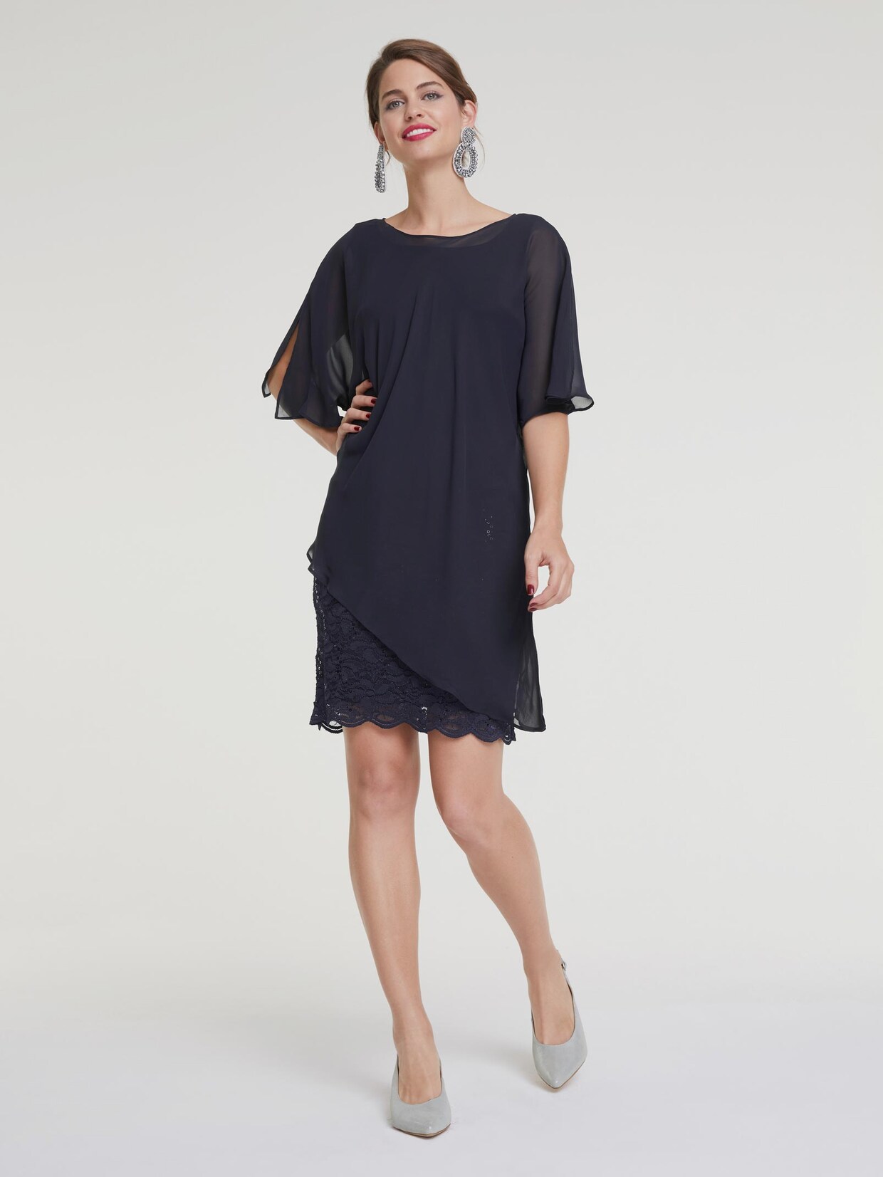 Patrizia Dini Spitzen-Kleid - nachtblau
