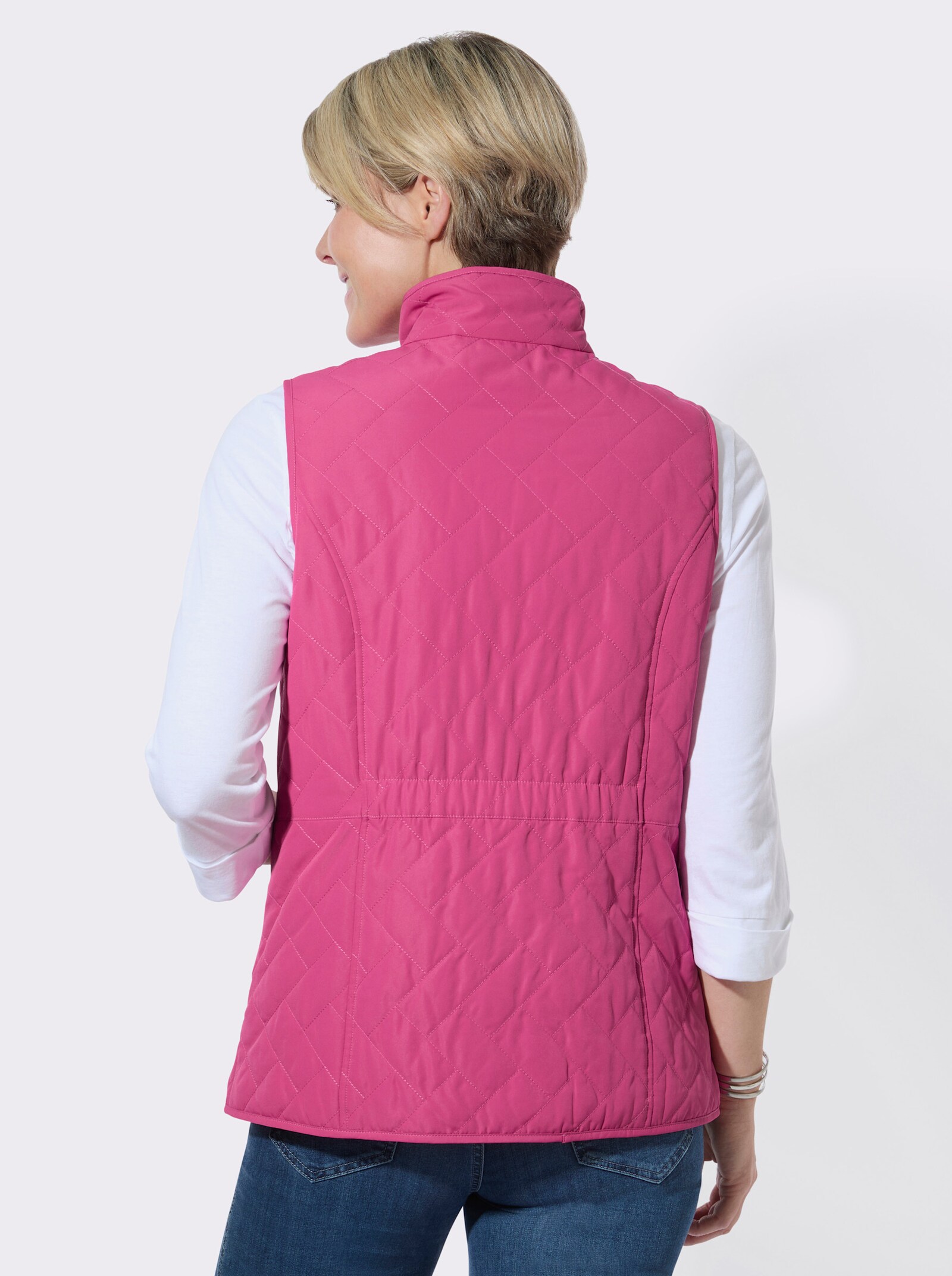 Steppweste mit Taillenbetonung - fuchsia