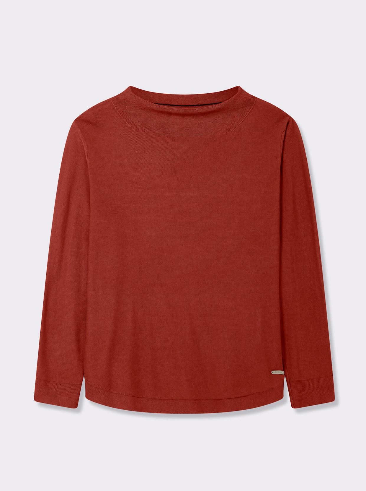 Langarm-Pullover aus reiner Baumwolle - rostrot