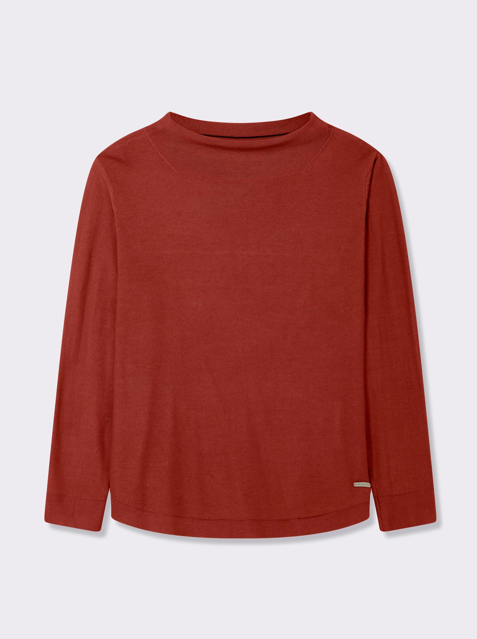 Langarm-Pullover aus reiner Baumwolle - rostrot