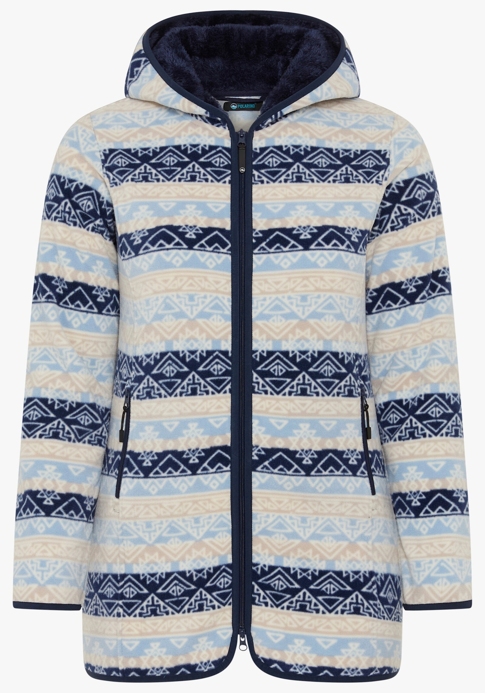 Polarino Fleecejacke - blau-woll weiß