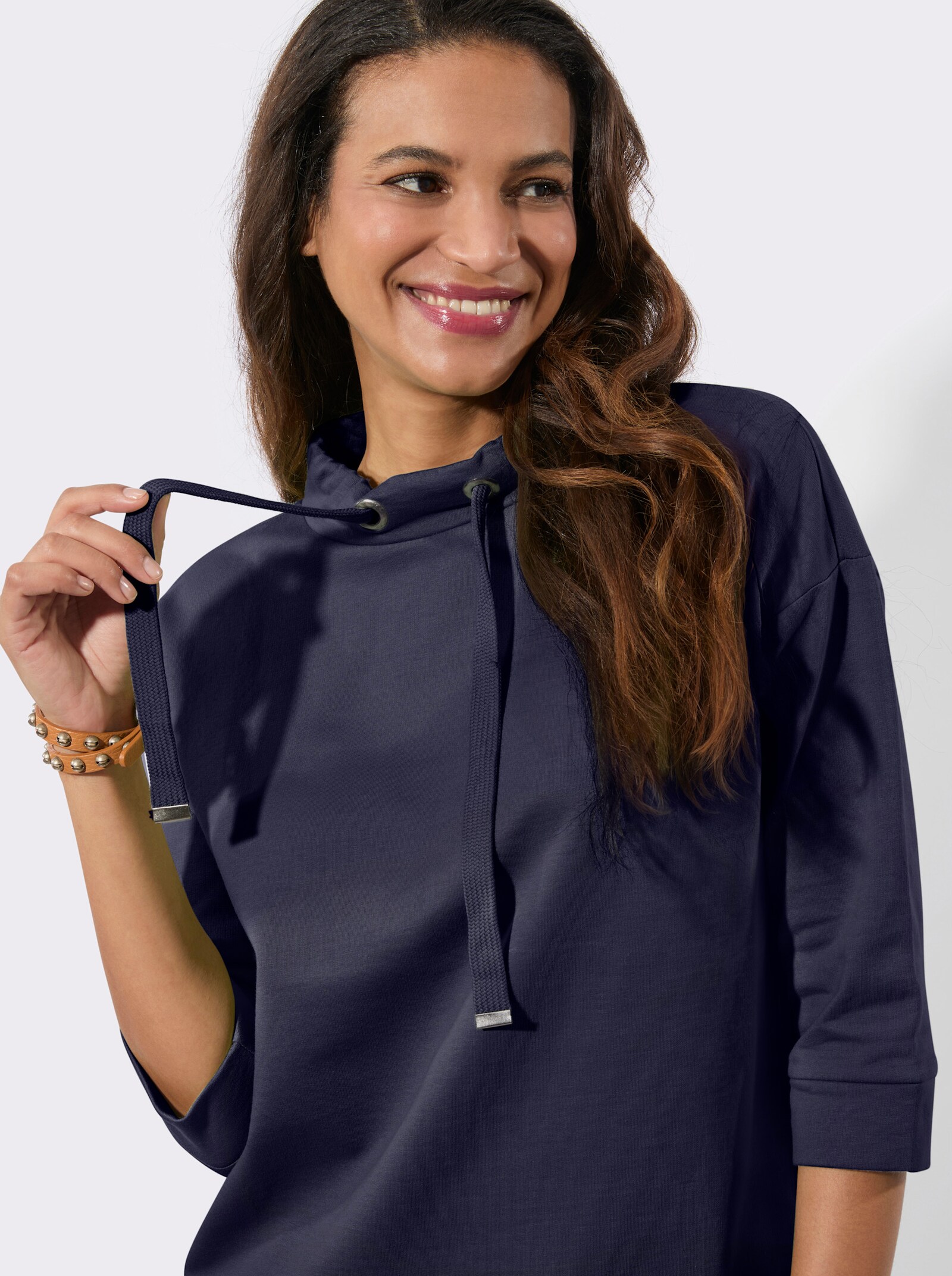 Sweatshirt mit überschnittenen Schultern - marine