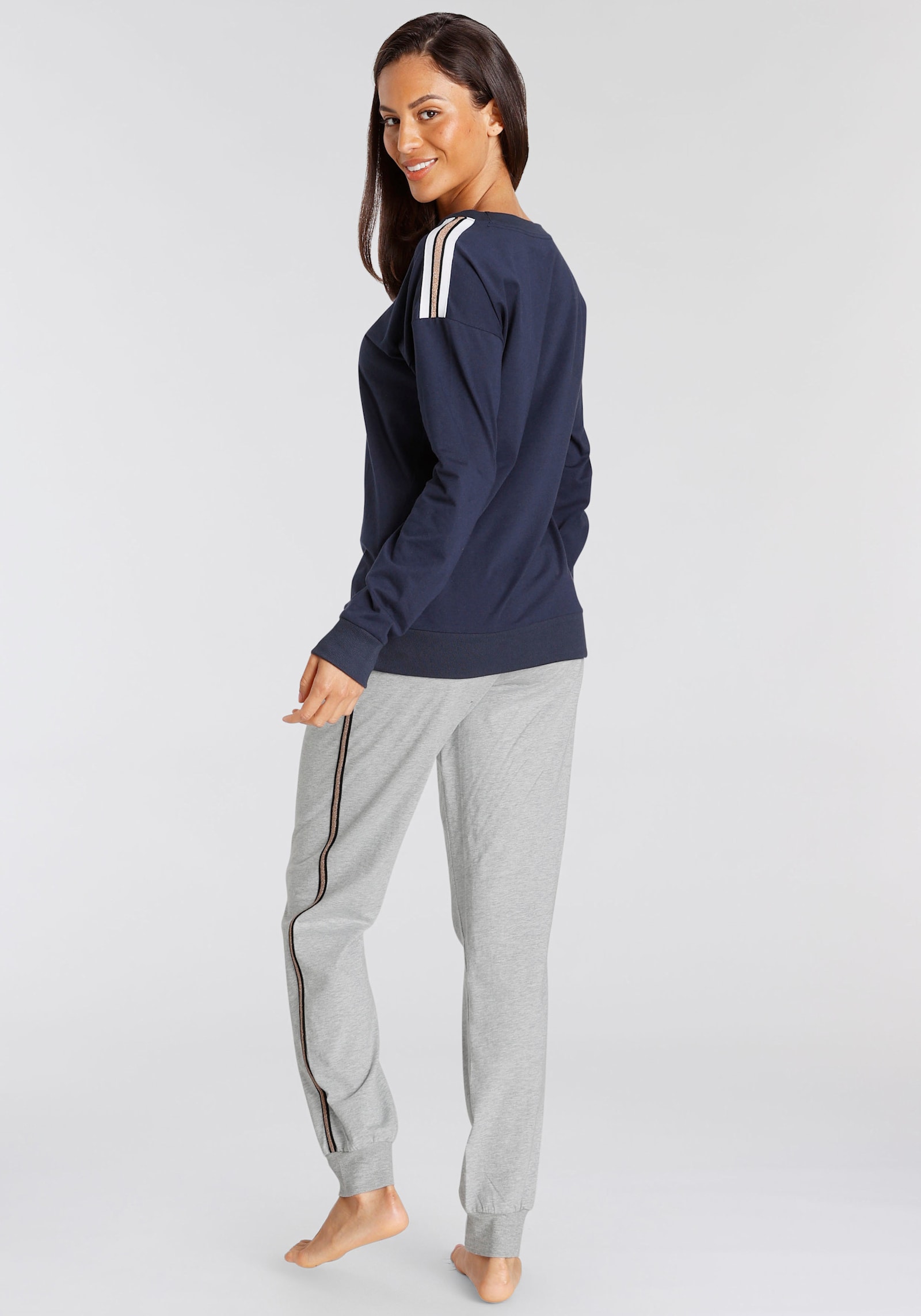 Vivance Dreams Pyjama - bleu foncé/gris chiné