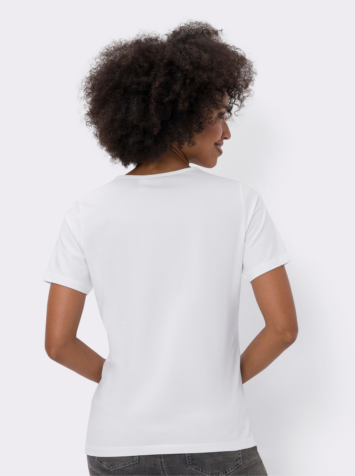 heine Shirt met korte mouwen - ecru/camel