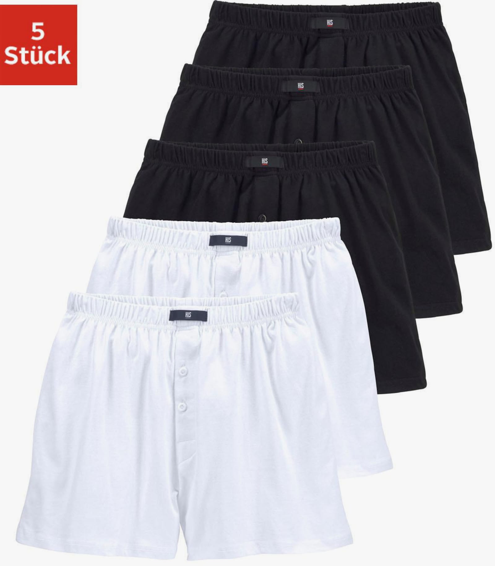 H.I.S Weiter Boxer - weiss, schwarz