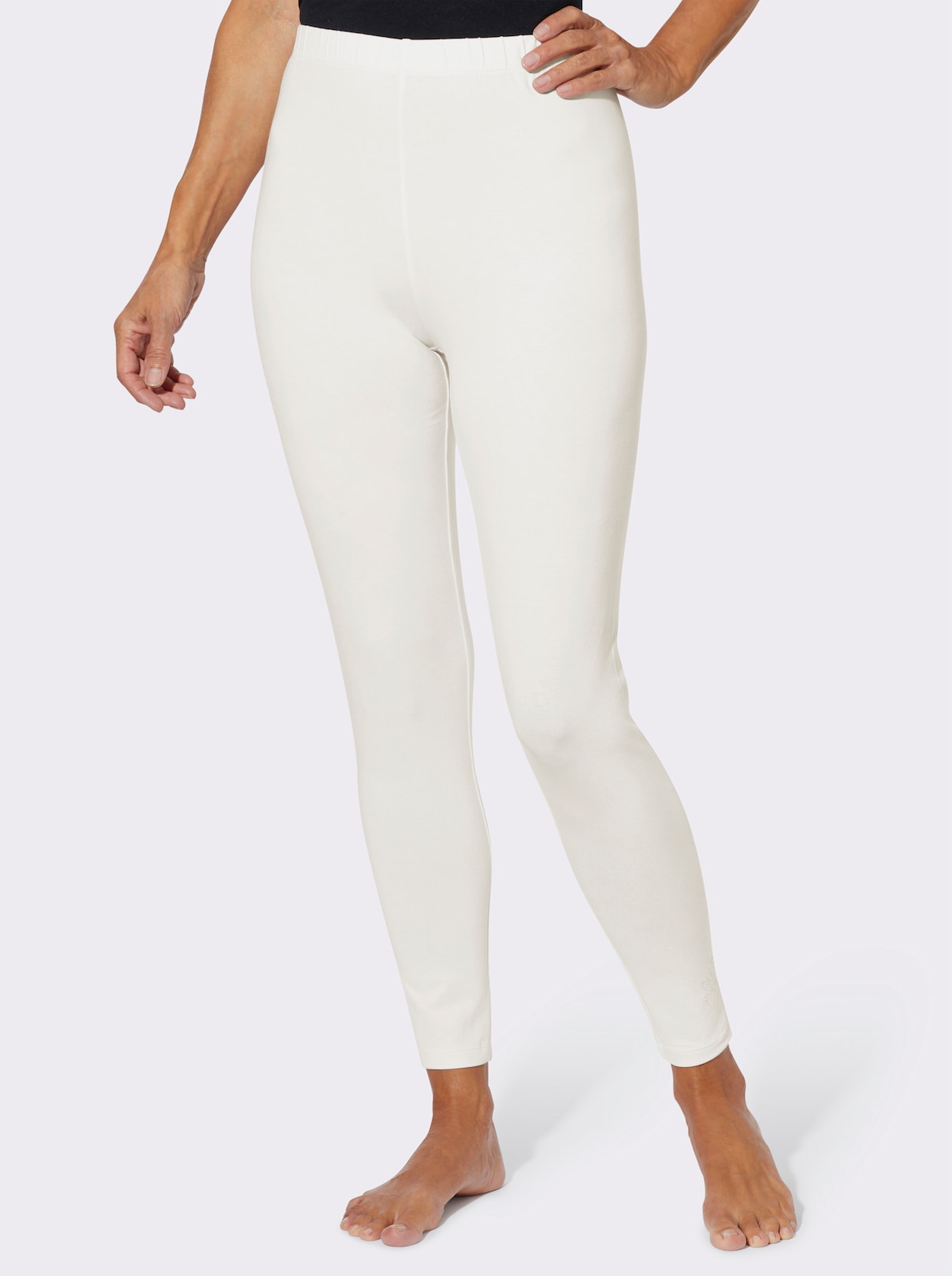 Legíny s lesklými pajetkami - ecru