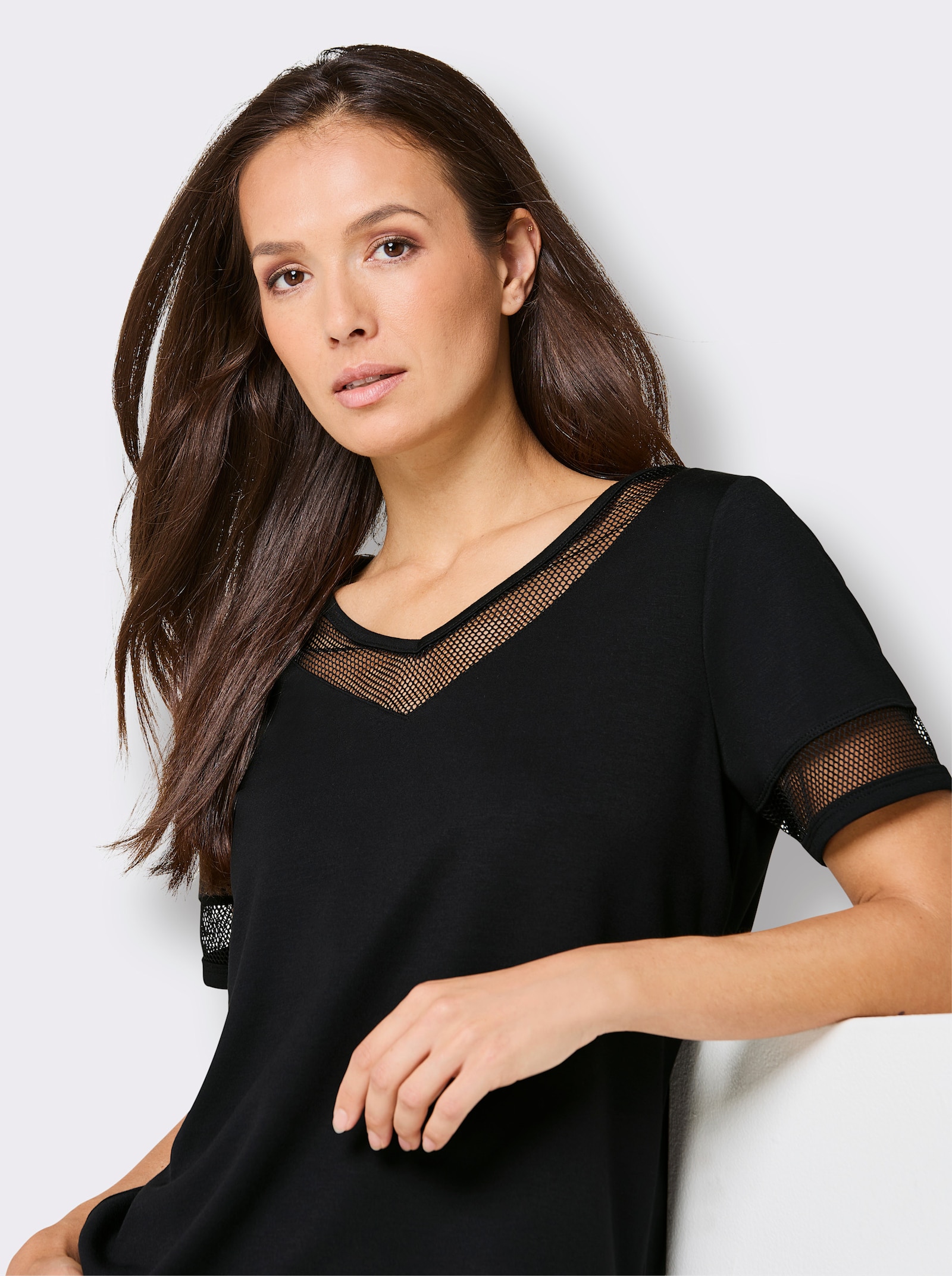 CREATION L PREMIUM Modal-Mix-Shirt - schwarz