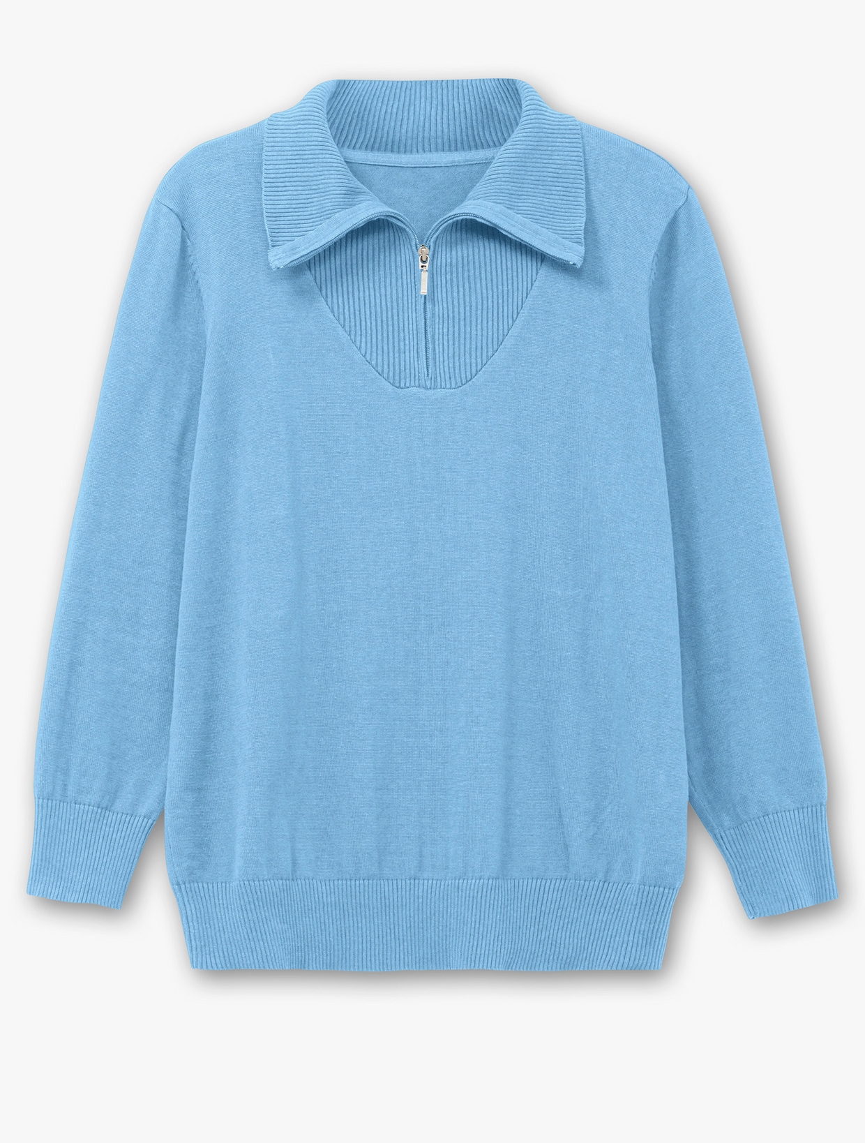 Troyer aus reiner Baumwolle - himmelblau