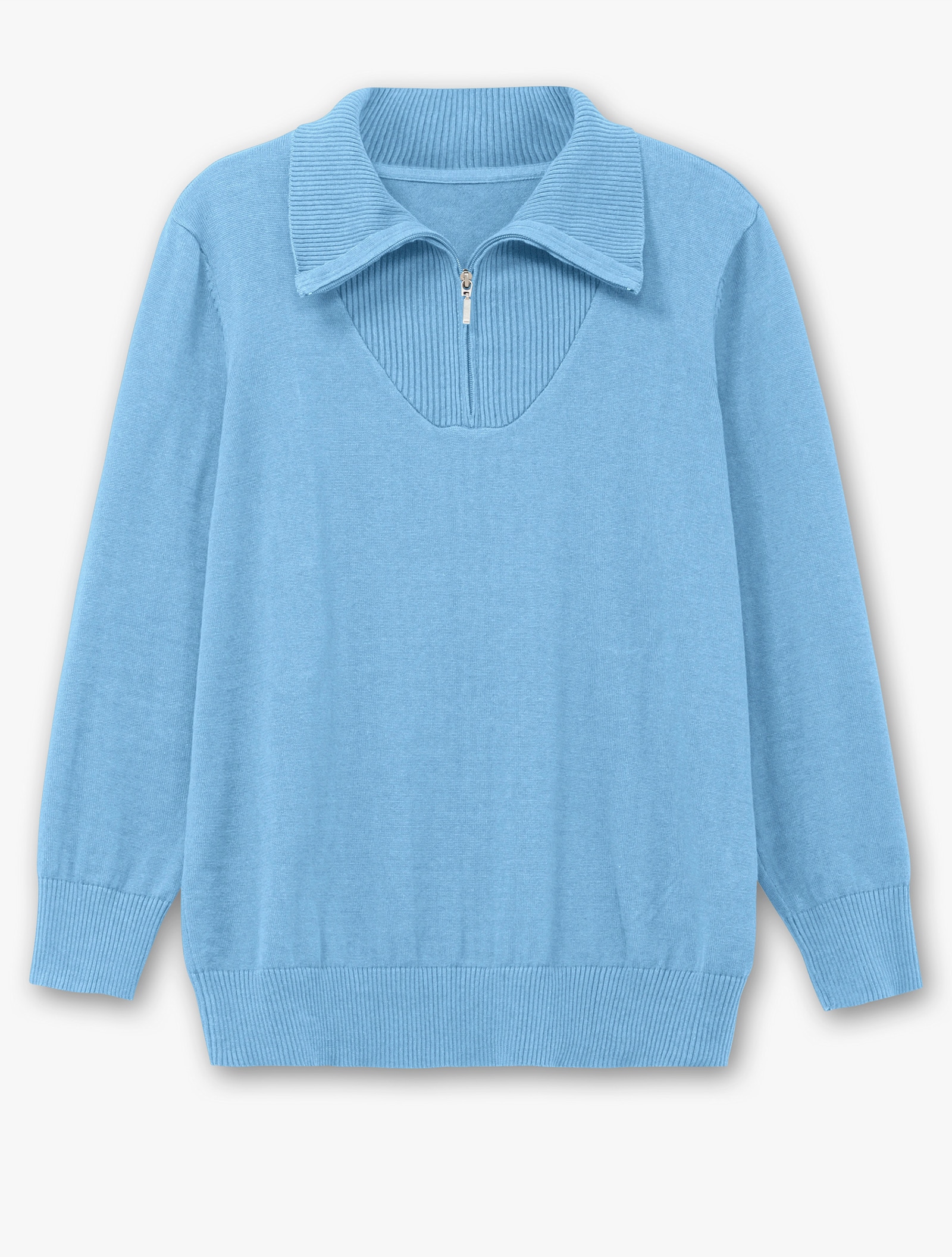 Troyer aus reiner Baumwolle - himmelblau