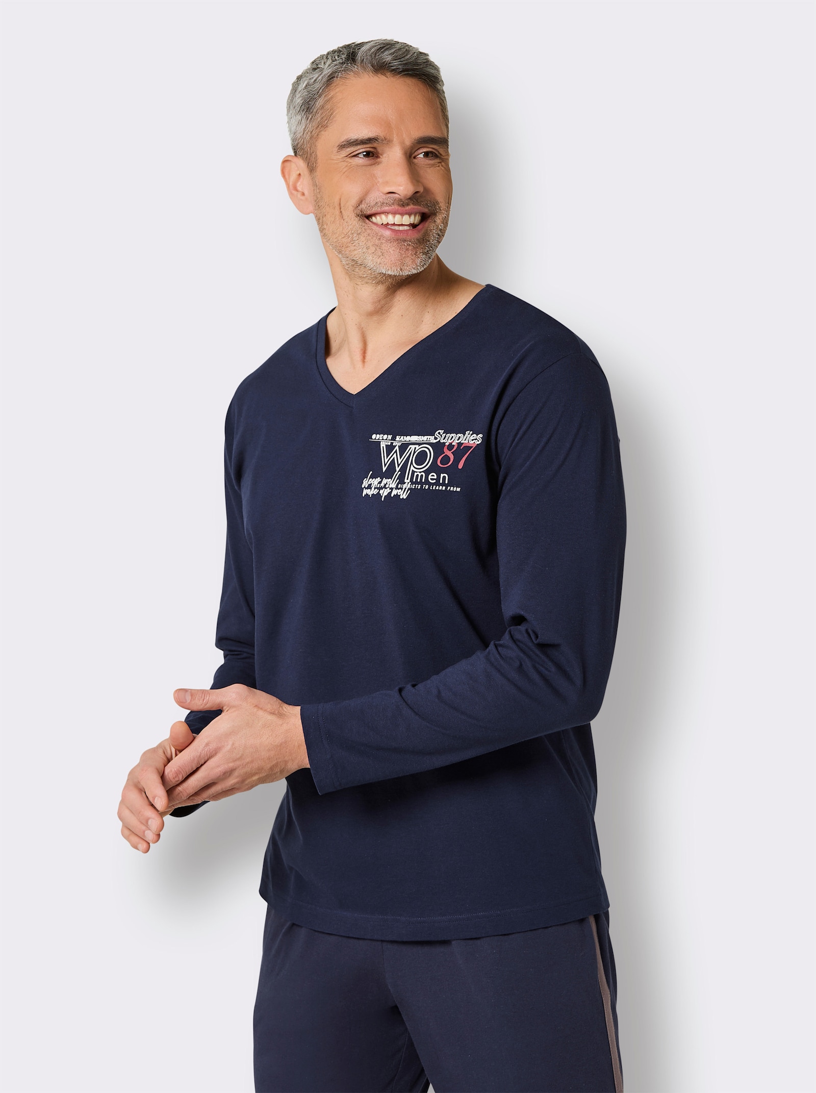 wäschepur men Schlafanzug-Shirt - marine