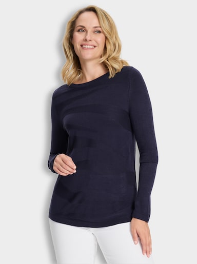 Pullover mit Strickmuster vorne - marine