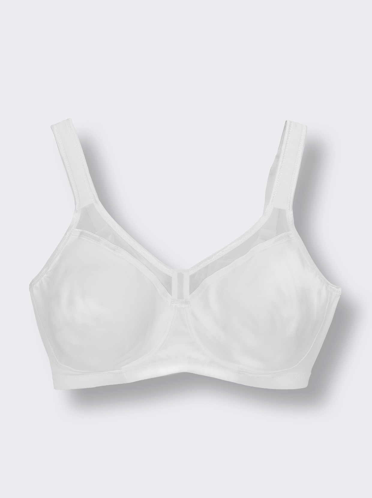 Miss Mary T-Shirt-BH ohne Bügel mit Mesh-Einsatz - weiß