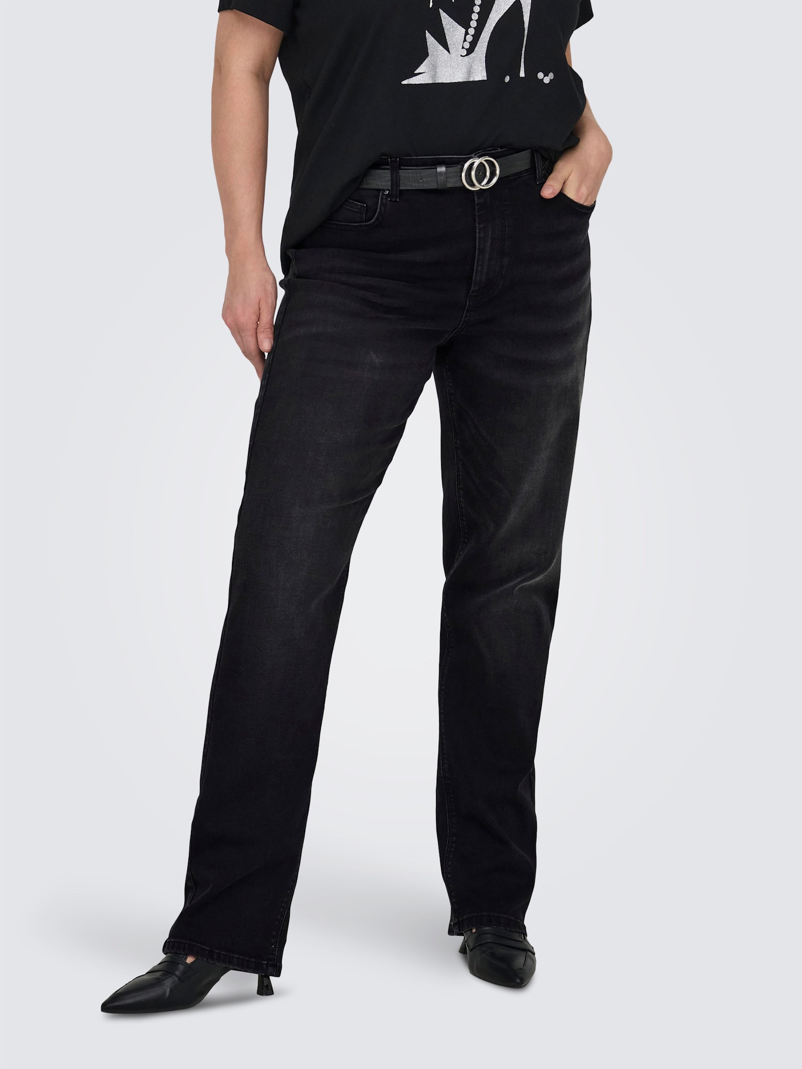 ONLY CARMAKOMA High-waist-Jeans - washed black