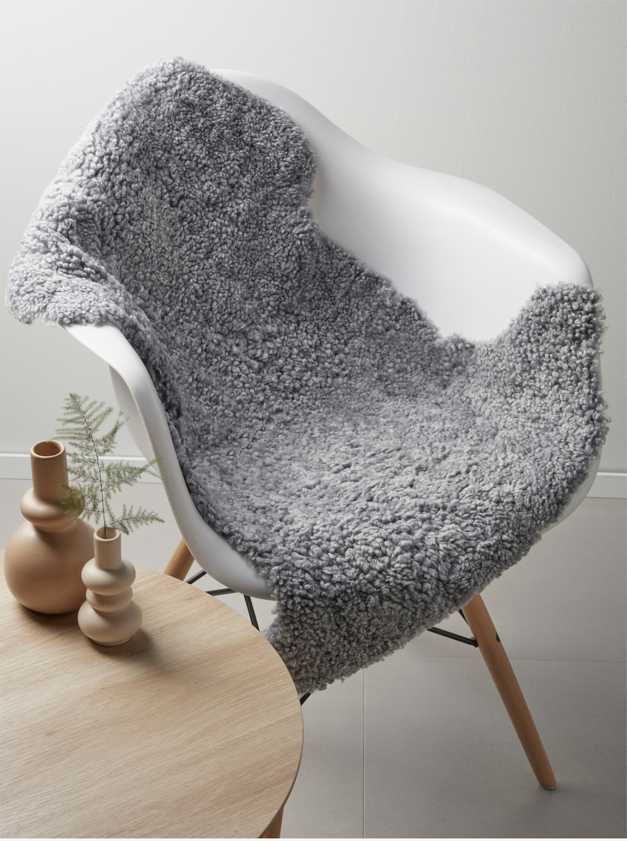 heine home lamsvacht - grijs