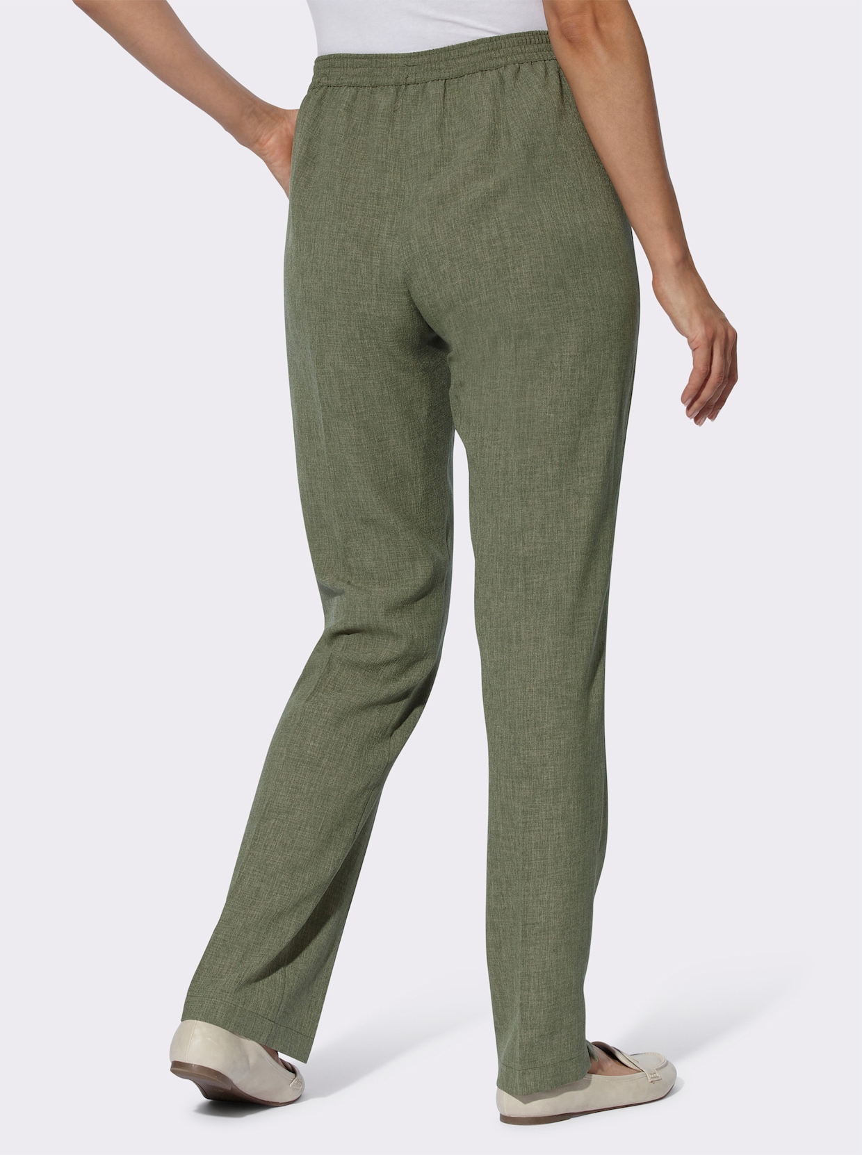 Schlupfhose - khaki-meliert + khaki-gestreift