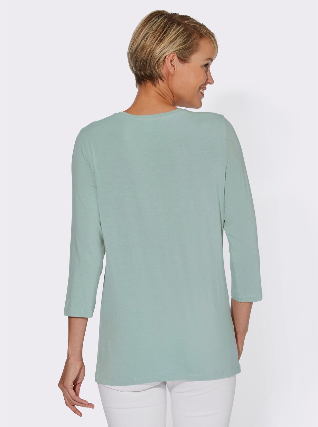 Shirt met 3/4-mouw - kalkmint