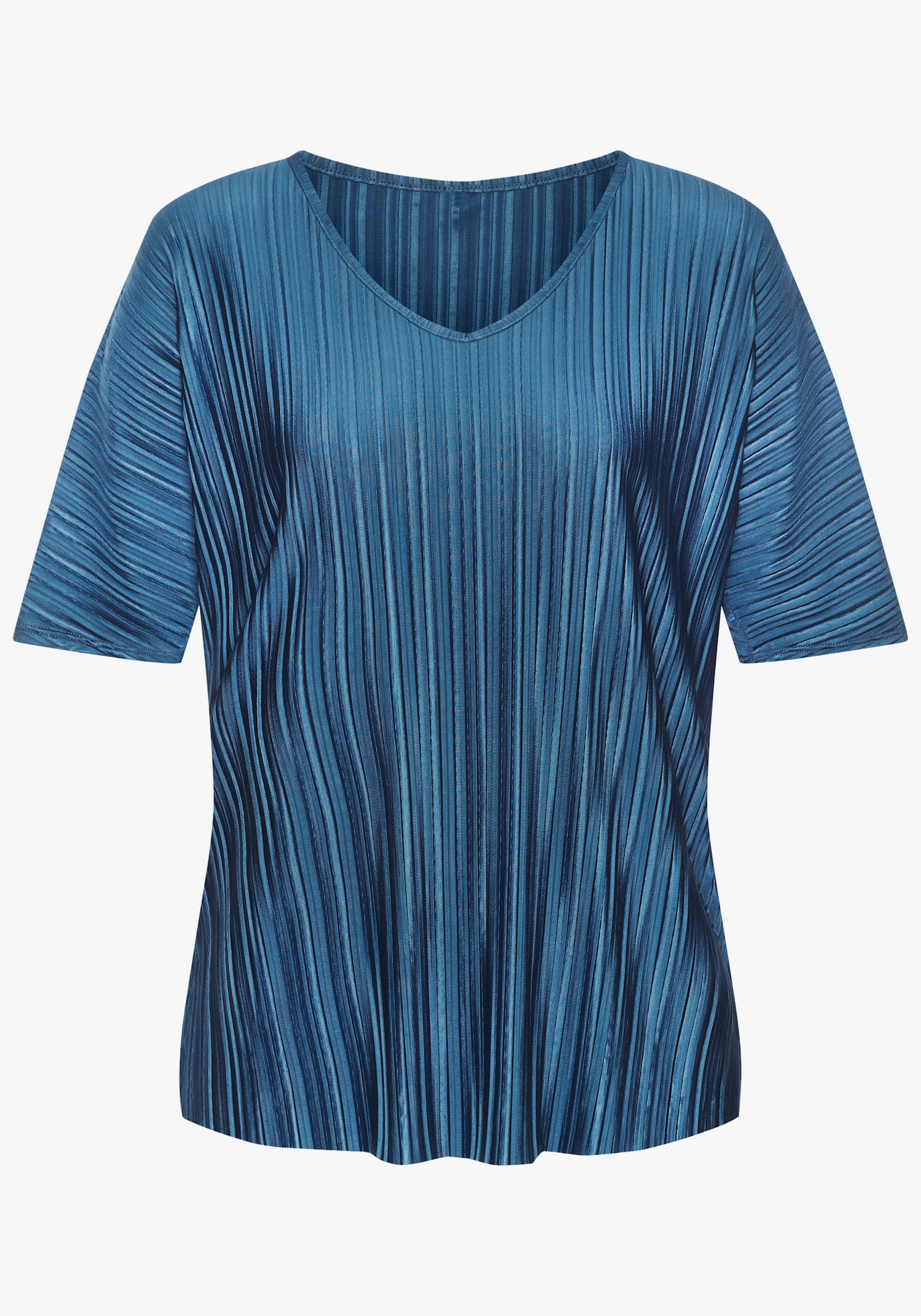 LASCANA Plisseeshirt - dunkelblau