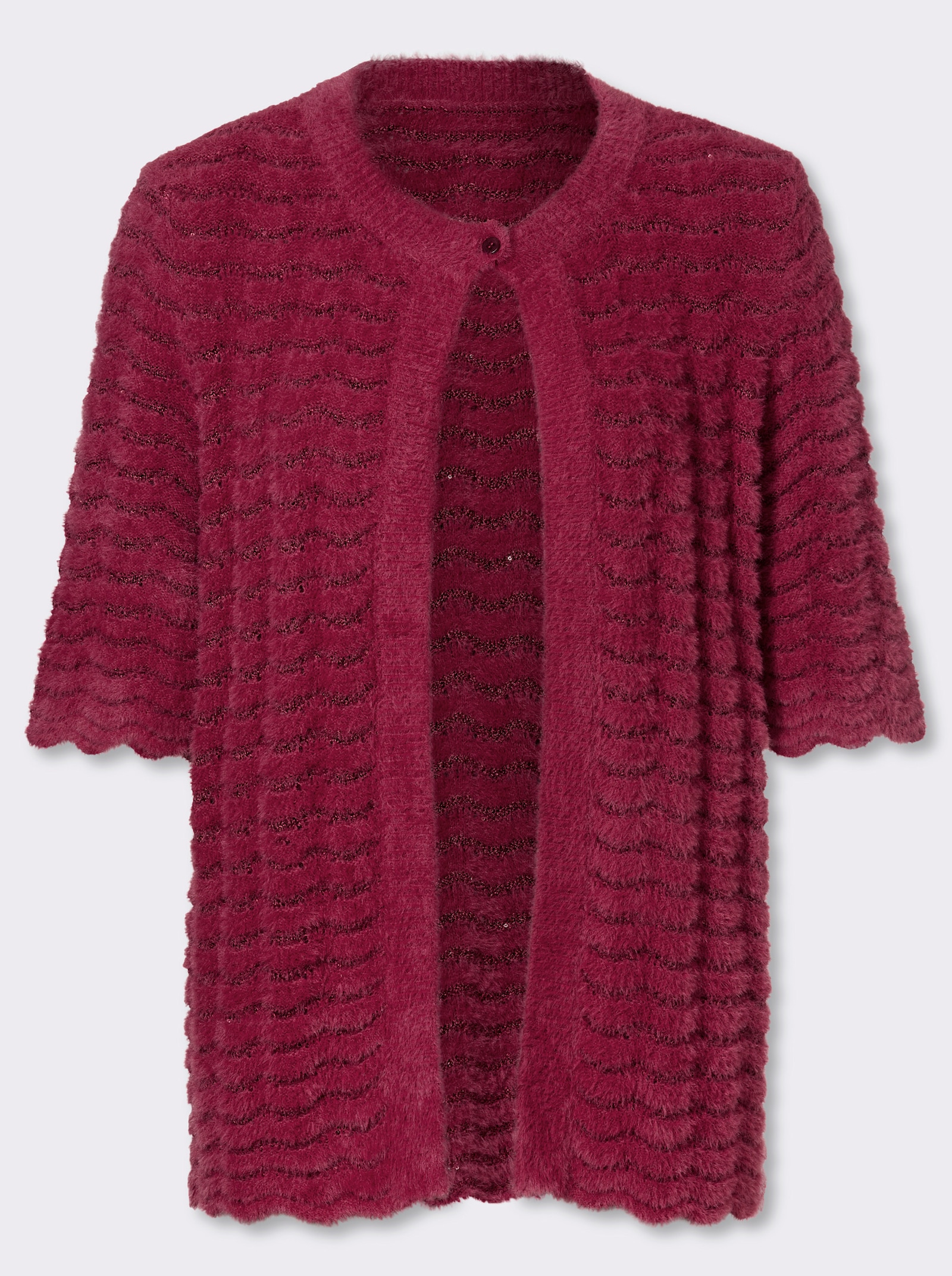 heine Strickjacke mit eingearbeiteten Pailletten - bordeaux