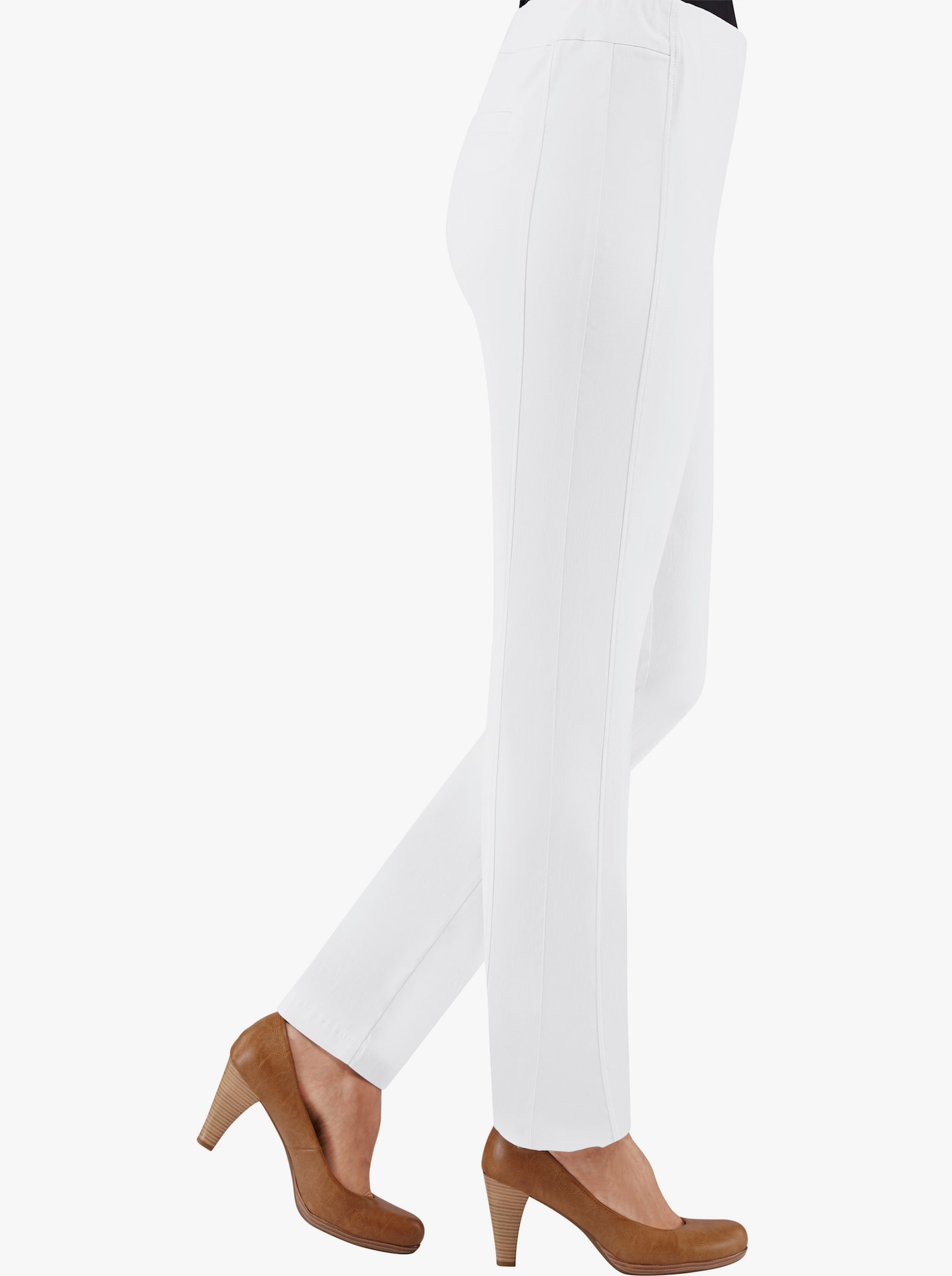 Stehmann Comfort line Pantalon avec ceinture, qualité viscose - blanc