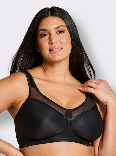 Miss Mary T-Shirt-BH ohne Bügel mit Mesh-Einsatz - schwarz