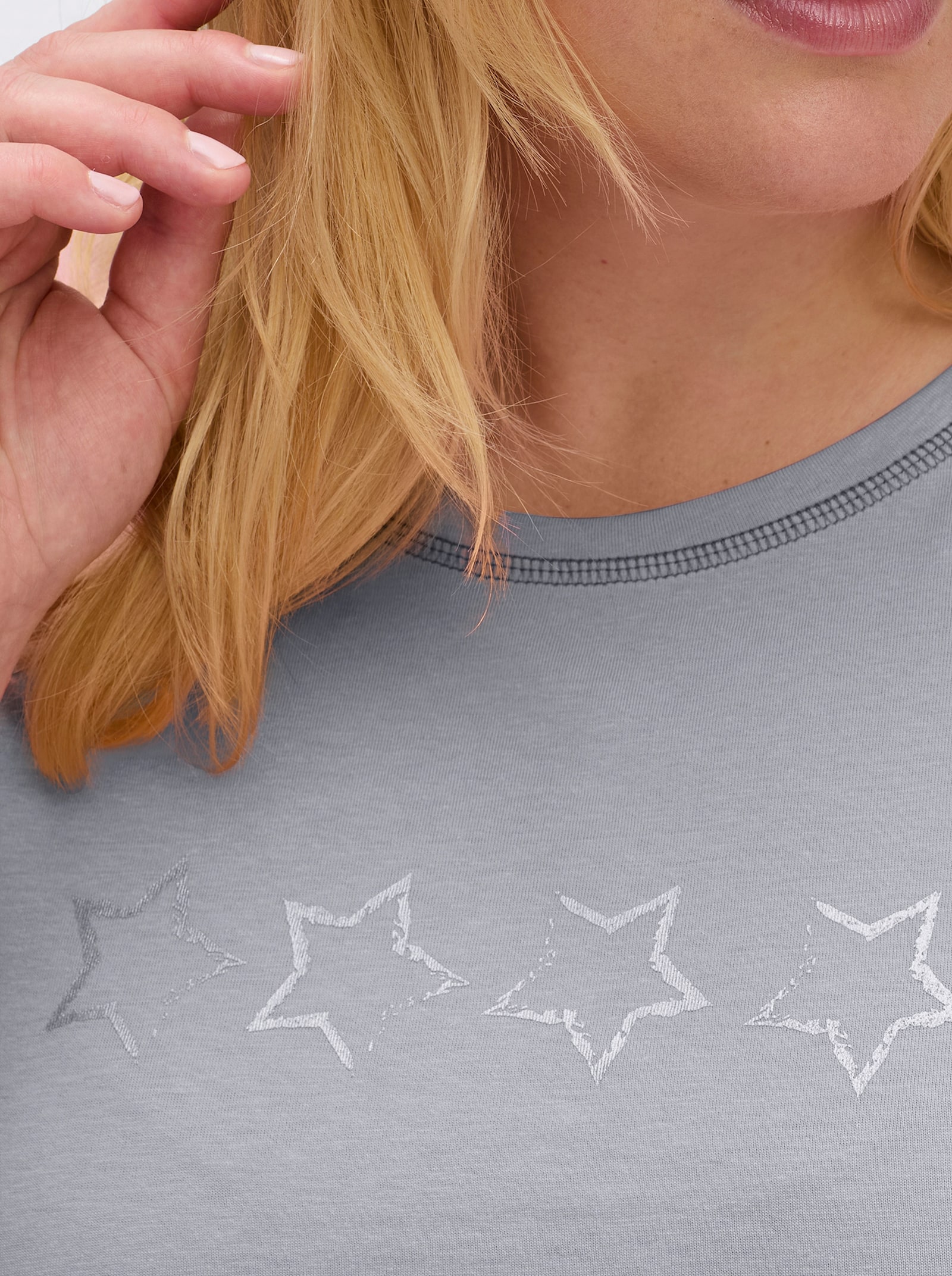 wäschepur Langarm Sleepshirts - grau + grau-gestreift