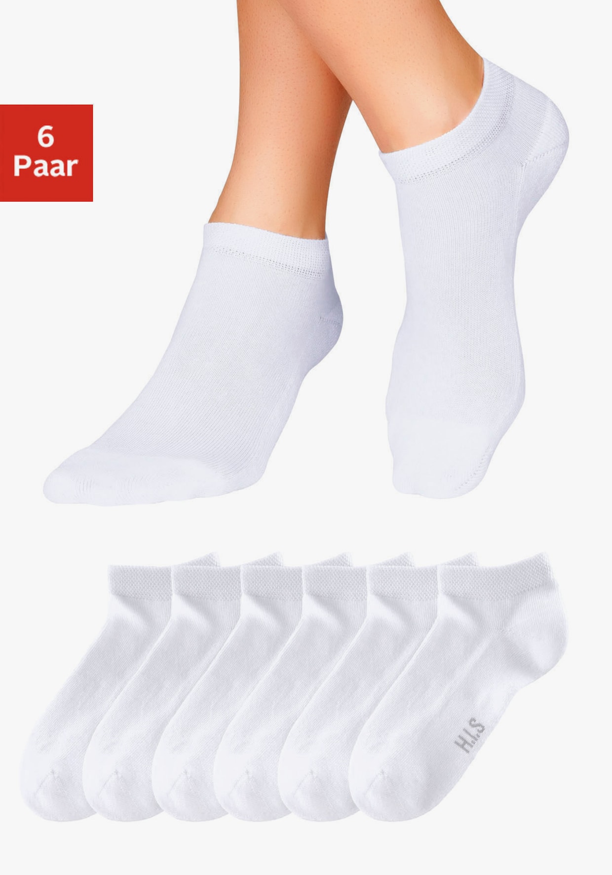 H.I.S Sneakersocken - 6x weiß